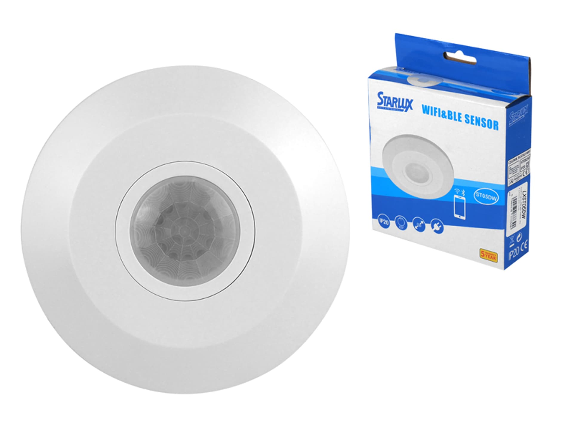

1 szt. Czujnik ruchu TUYA, PIR 360* 2000W, IP65, sufitowy, WIFI .