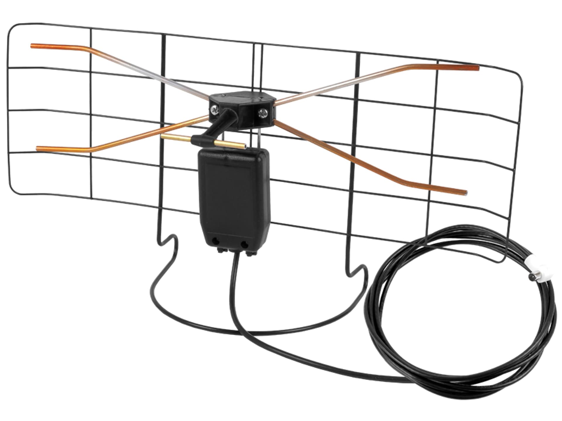 

5 szt. Antena DVB-T siatkowa pokojowa VHF/UHF z symetryzatorem, 4m kabla.