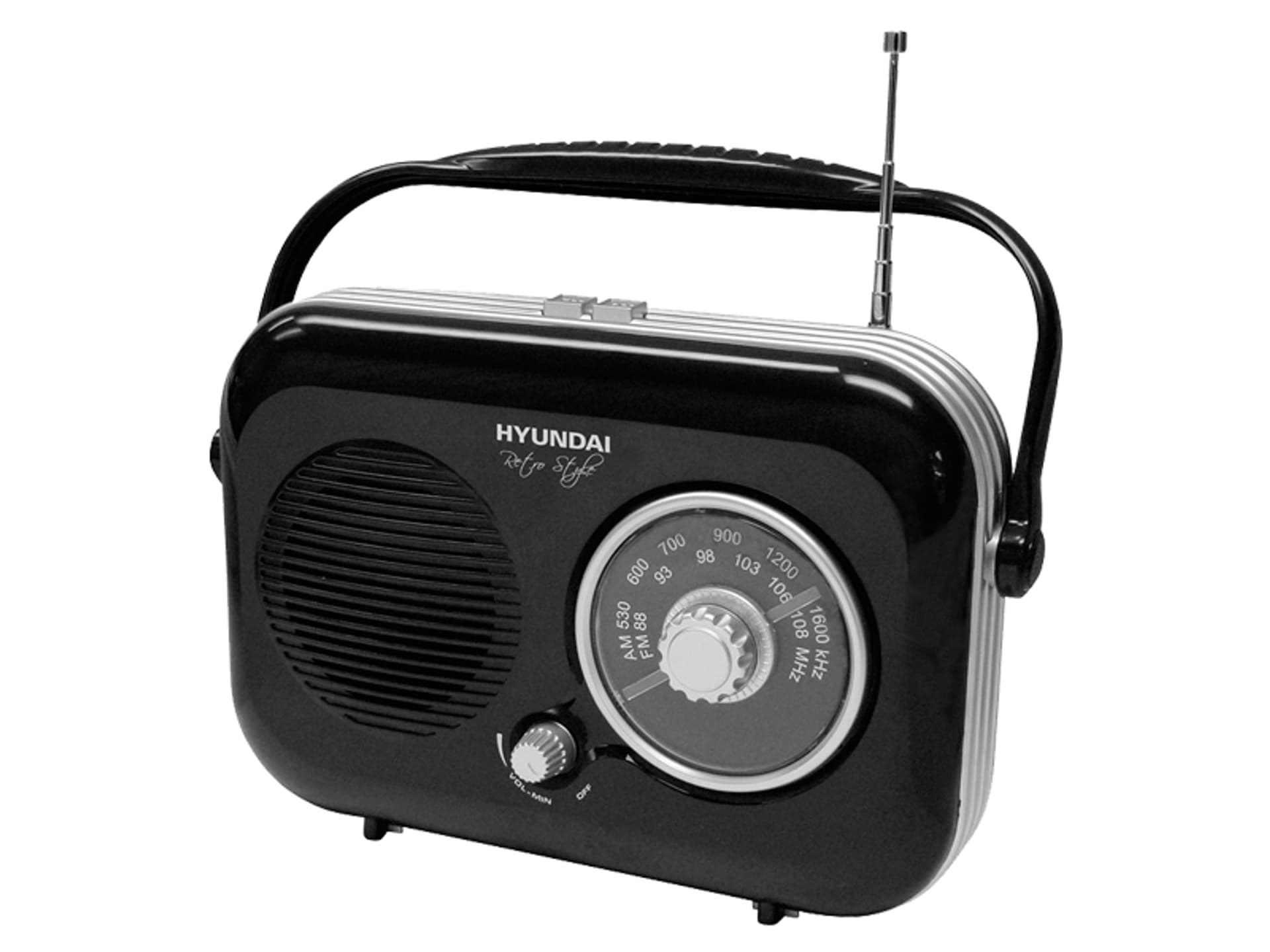 

1 szt. Radio Retro Hyundai PR 100, czarne.