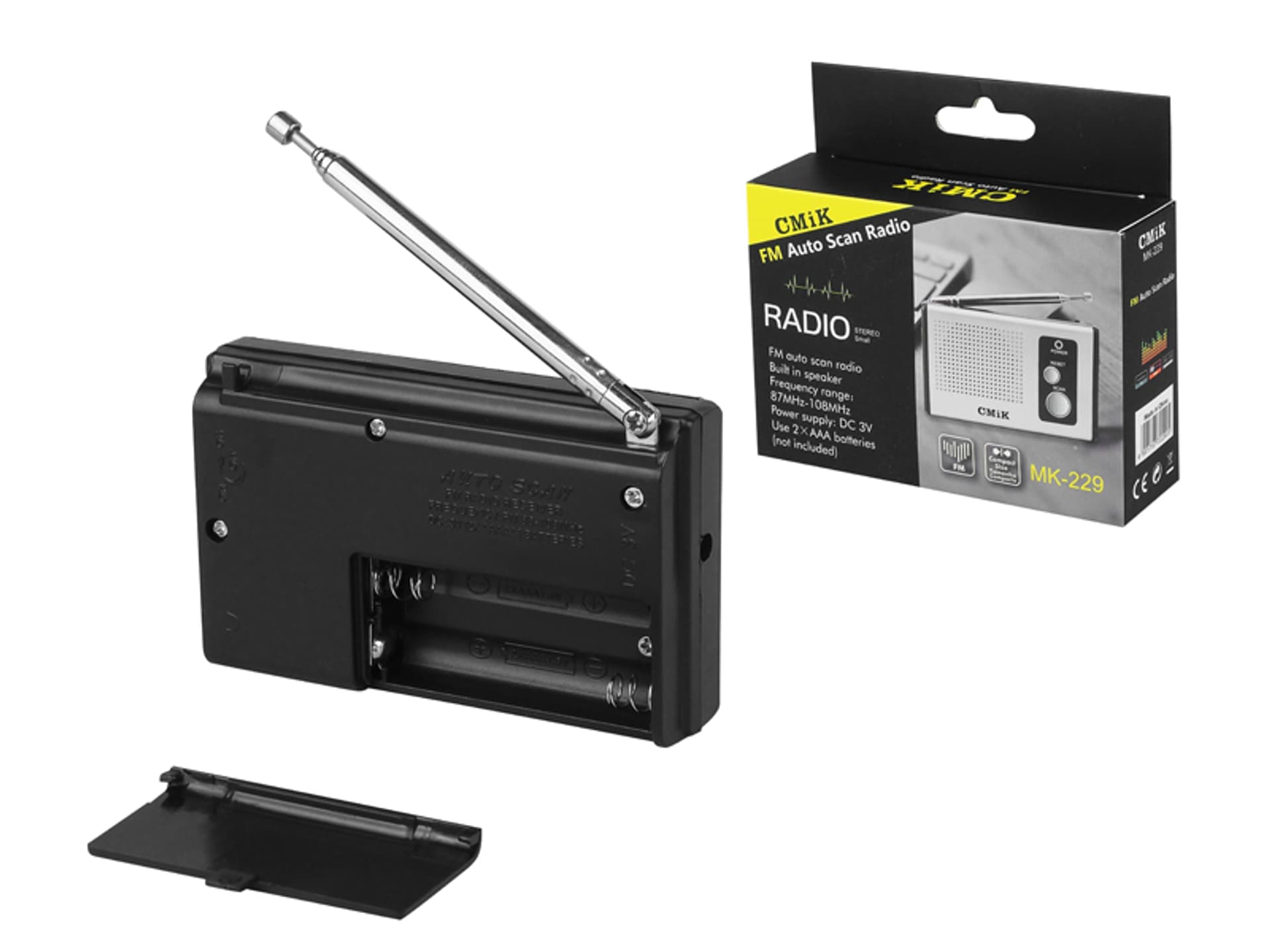 

1 szt. PS Radio przenośne mini MK-229, 2xAAA.