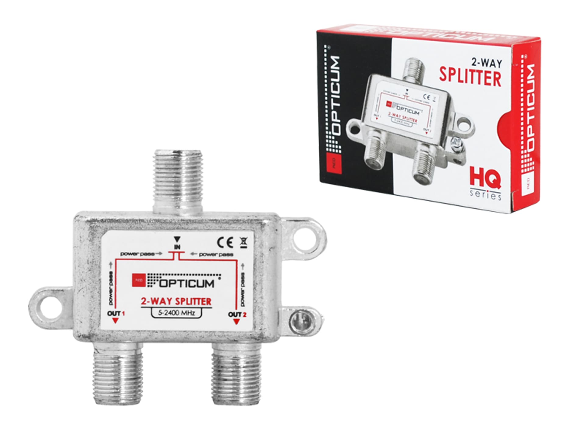 

1 szt. Splitter SAT OPTICUM 2WAY 5-2400MHz, POWER PASS.