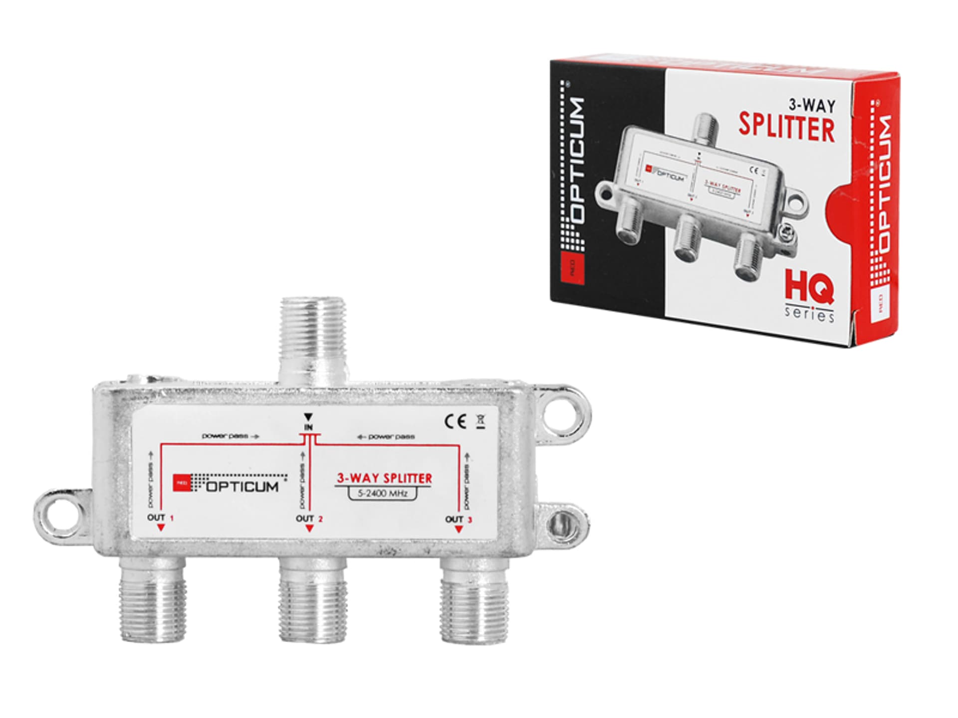 

1 szt. Splitter SAT OPTICUM 3WAY 5-2400MHz, POWER PASS.