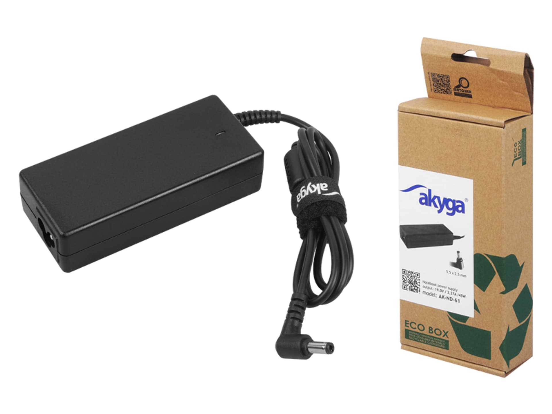 

1 szt. Zasilacz do laptopa Asus/Toshiba/Lenovo, 19 V, 45 W, 2.37 A, wtyk 5.5 x 2.5 mm.