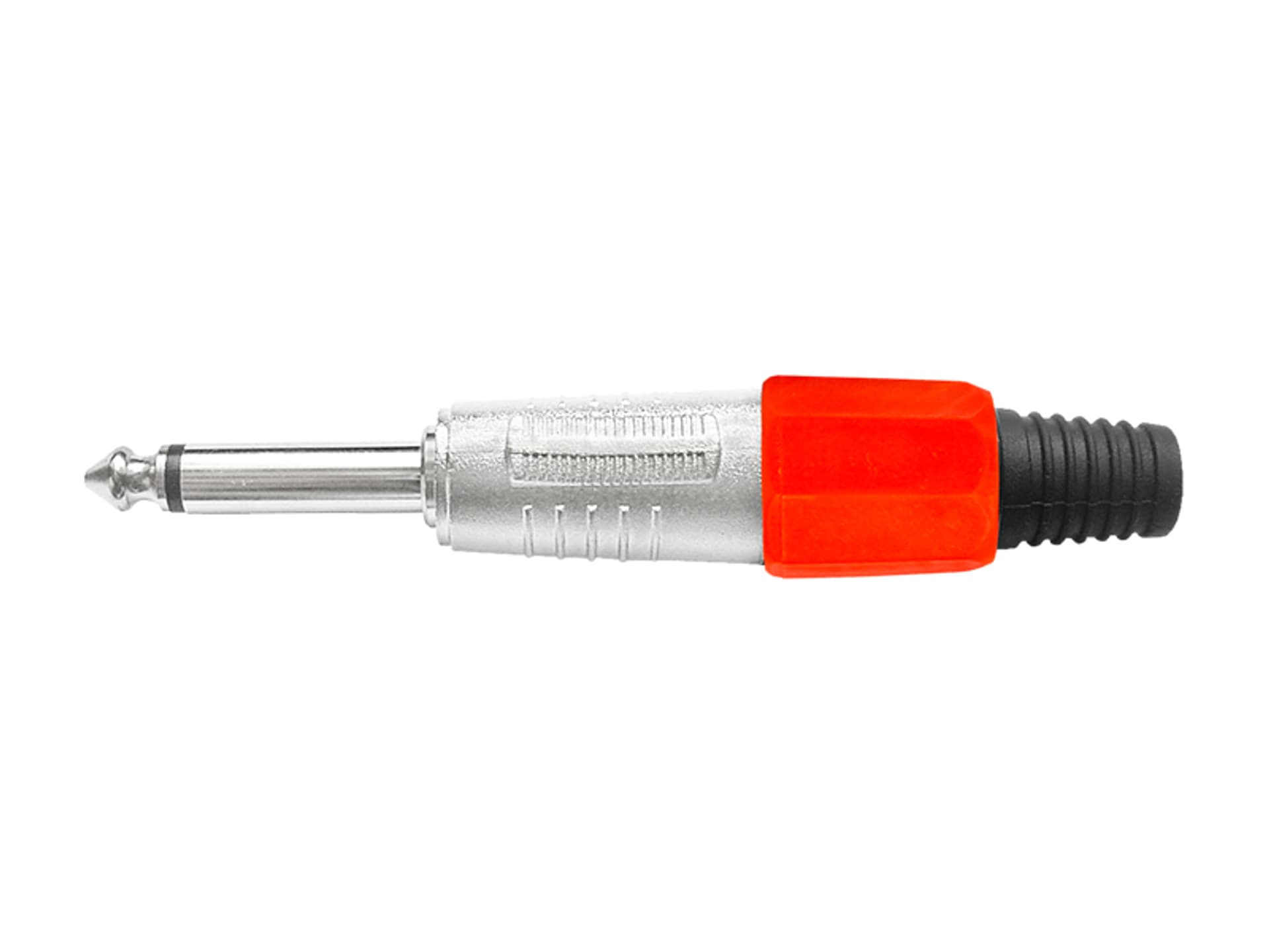 

20 szt. Wtyk Jack 6.3 mono metalowy z odgiętką czerwony