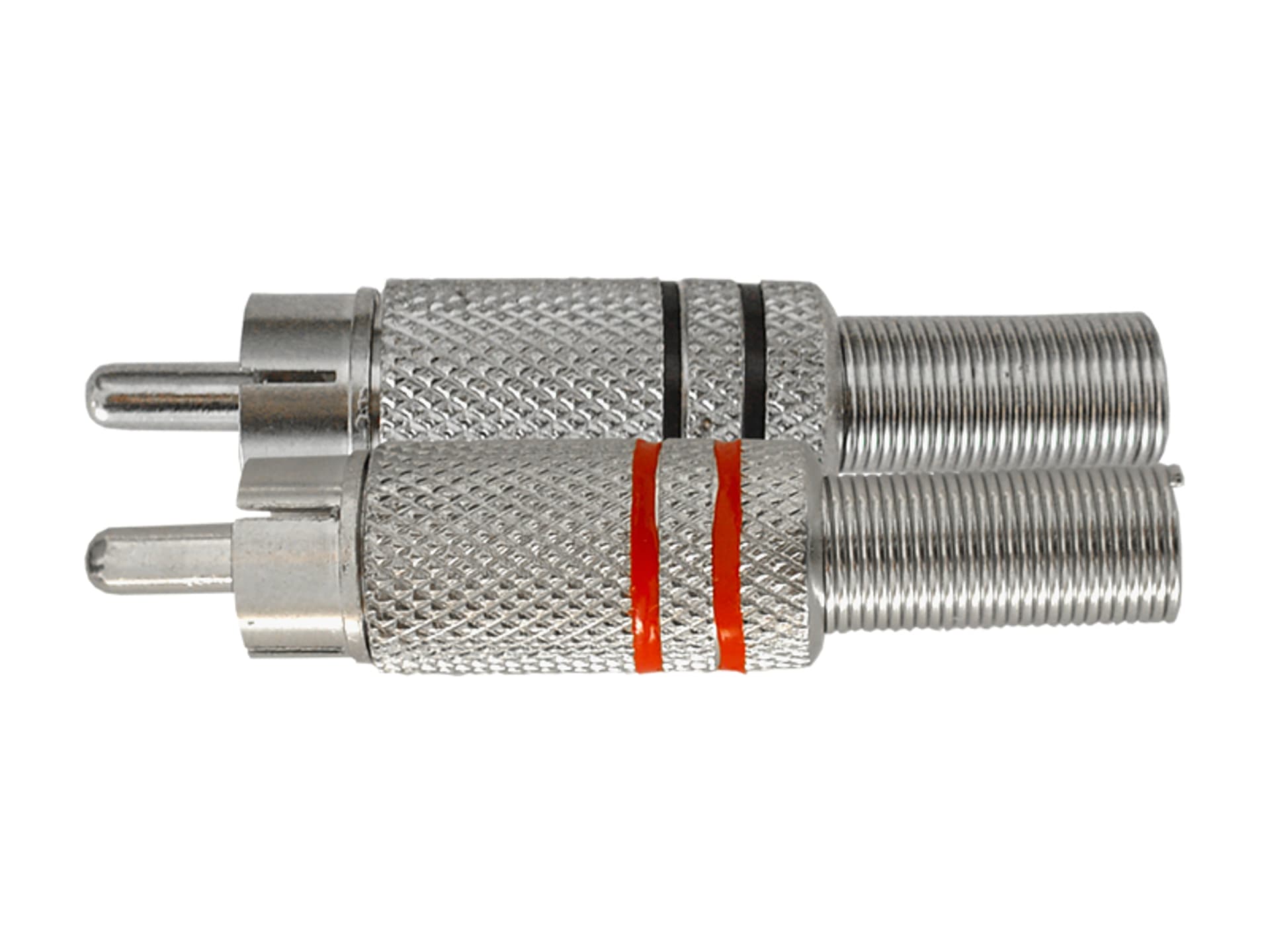 

20 szt. Wtyk RCA metalowy grawerowany, 2 paski