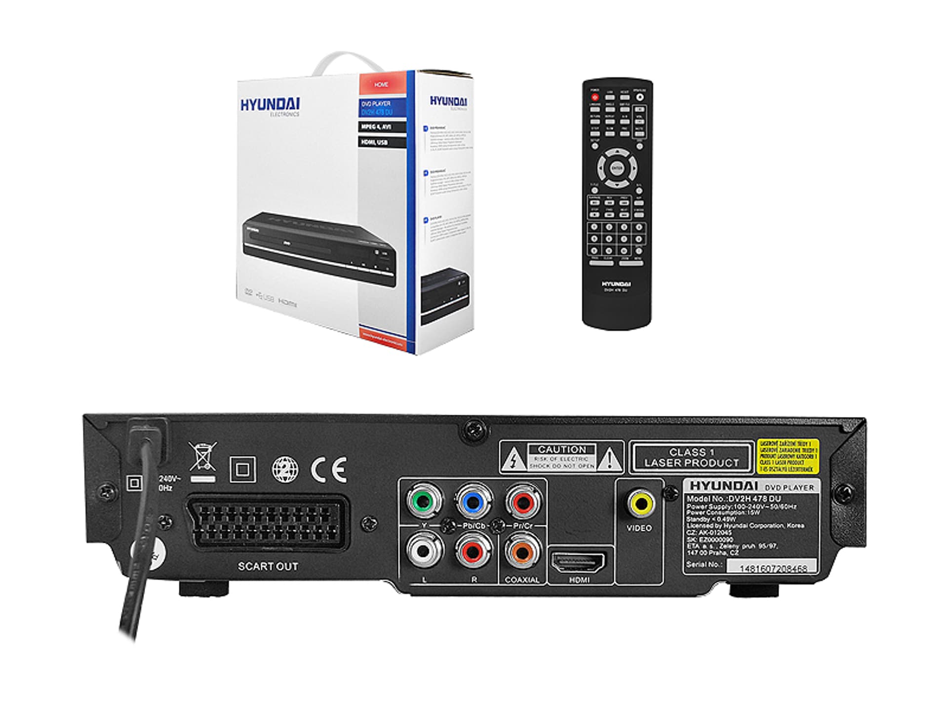 

1 szt. Odtwarzacz DVD HYUNDAI DV2H478DU HDMI.