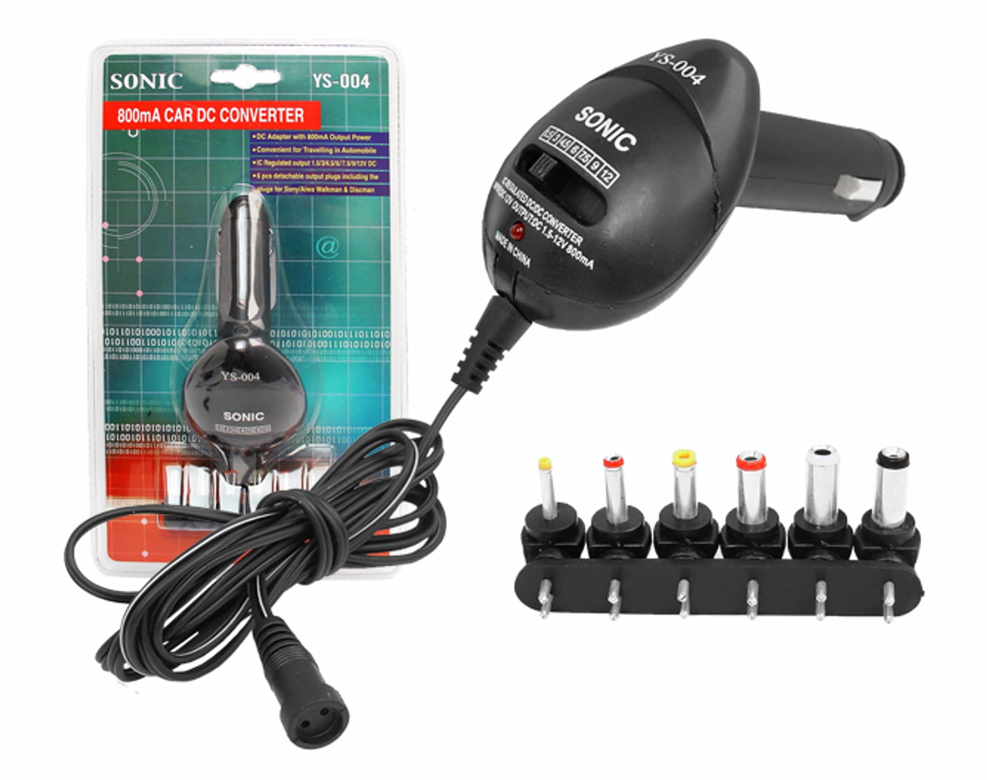

1 szt. Zasilacz regulowany 3-12V/800mA samochodowy