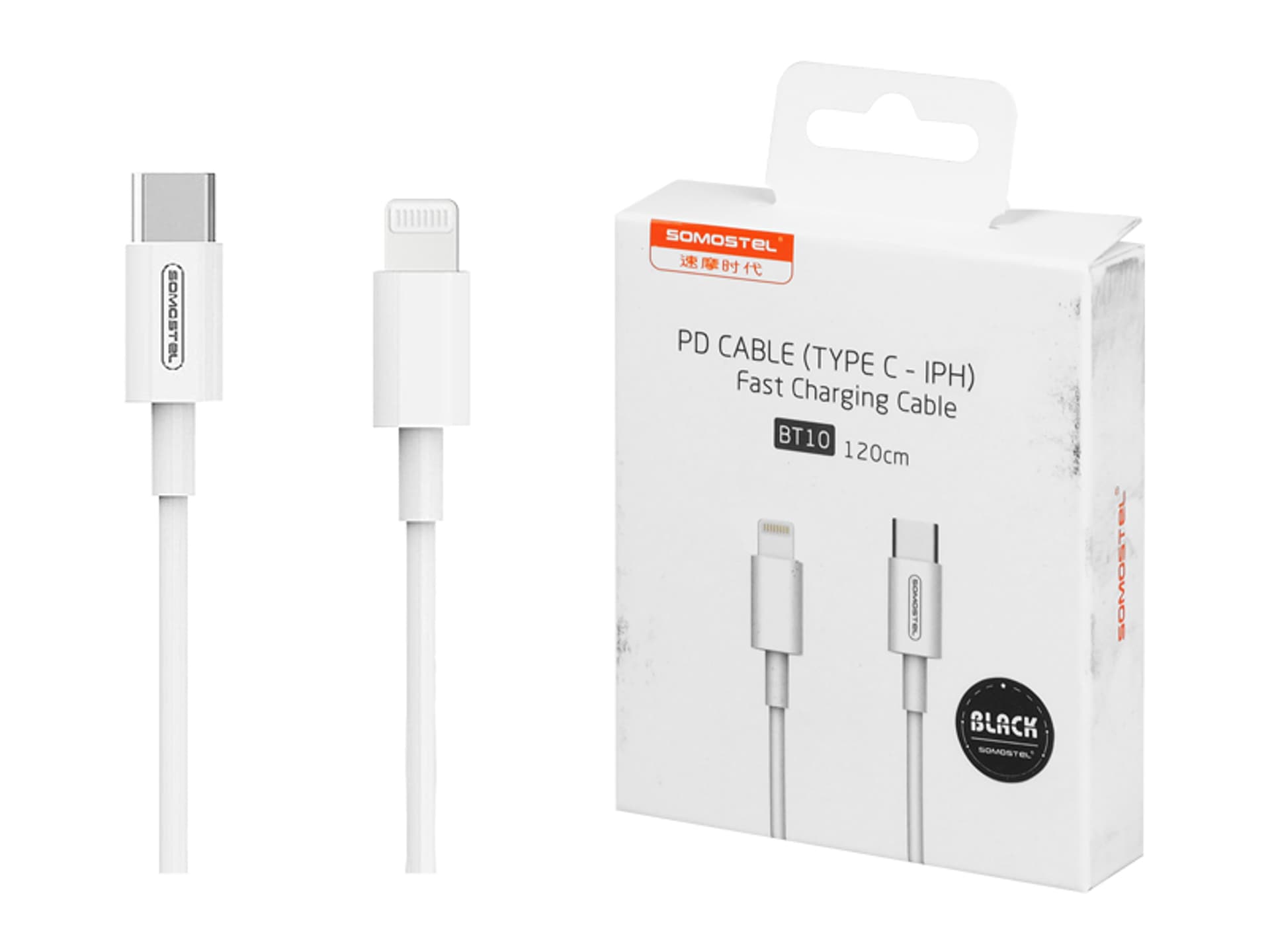 

Kabel USB Somostel SMS-BT10, 18 W, PD, iPhone/USB Type-C, 1.2 m, czarny. (1LM)