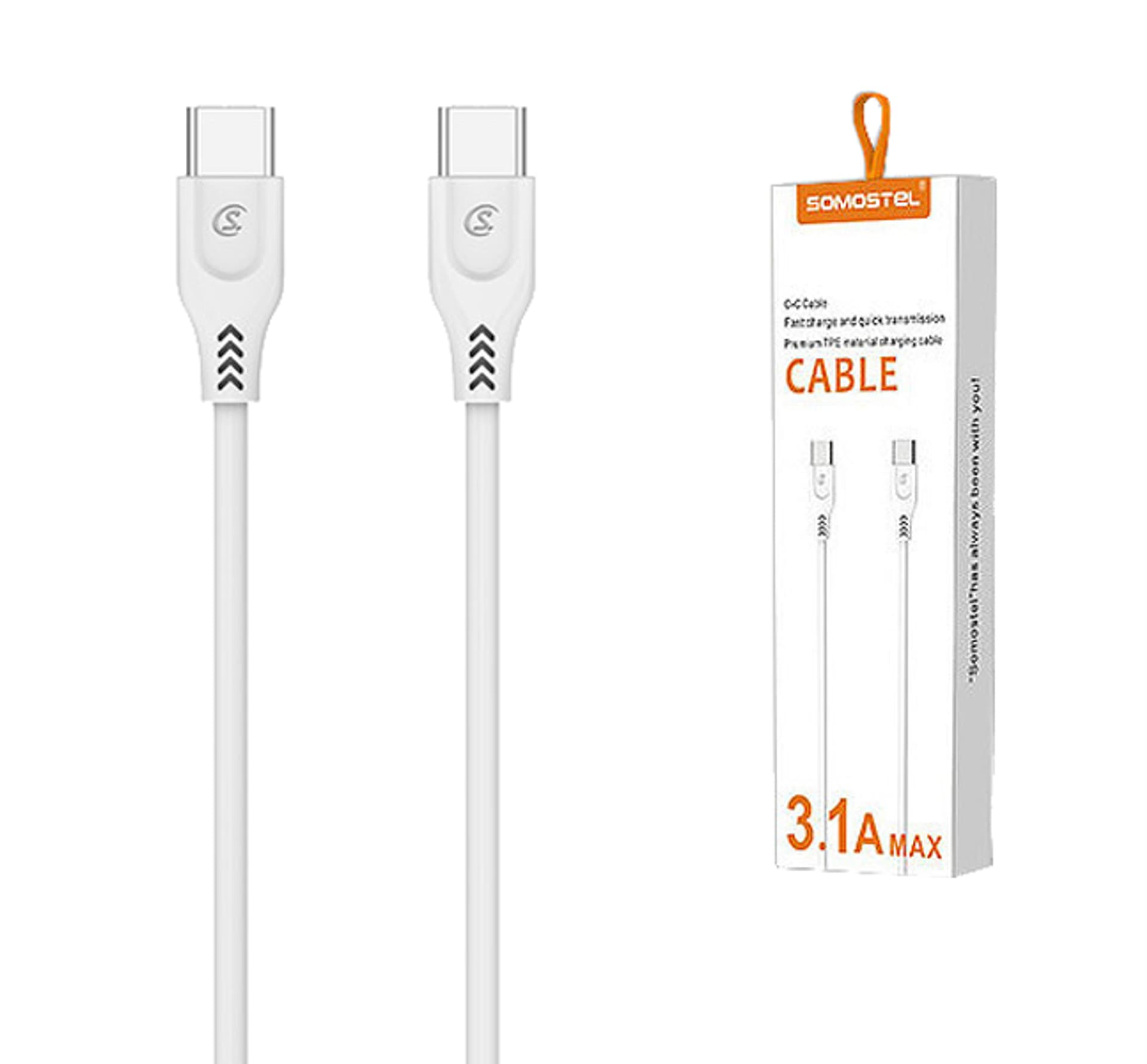 

1 szt. KABEL USB TYP-C/TYP-C (PD) 3.1A, SOMOSTEL, BIAŁY, 3100mAh, QC 3.0, 2m, POWERLINE SMS-BT05., Pd) 3.1a/somostel/biały/3100mah/qc 3.0/powerline sms-bt05