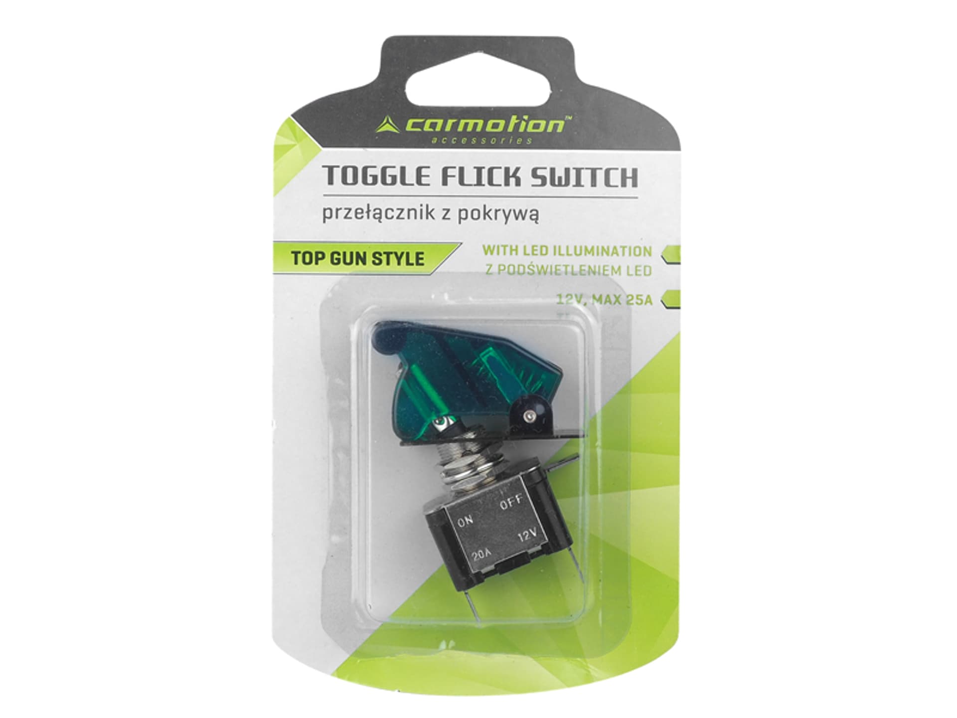 

1 szt. Przełącznik Top Gun 12V, max 20A, zielony 58096