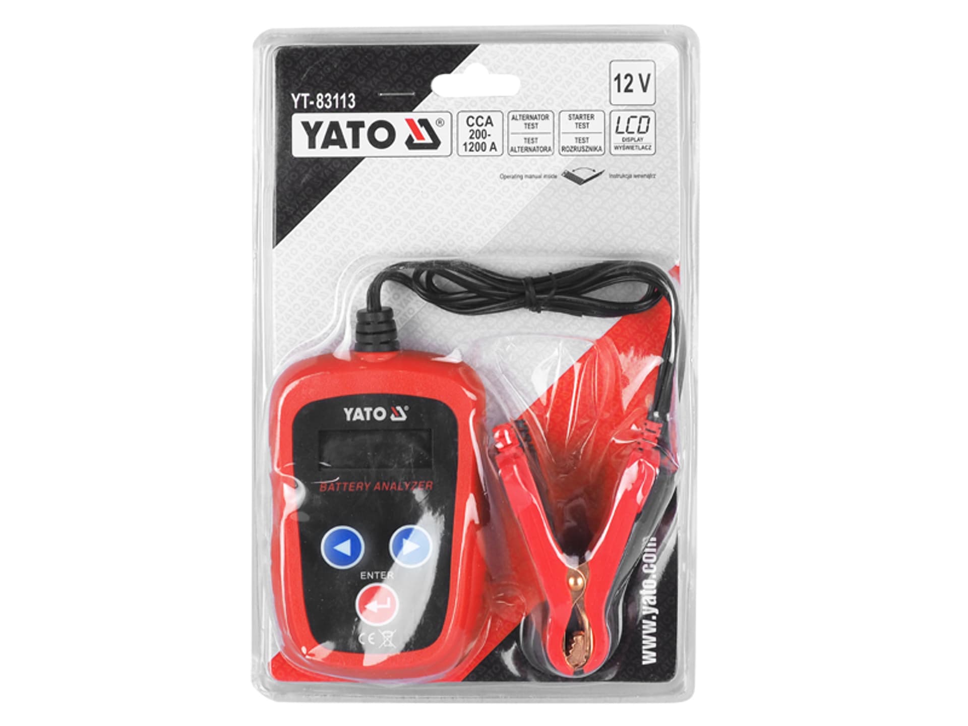 

Tester akumulatora 12 V, cyfrowy, YT-83113, Yato. (1LM)