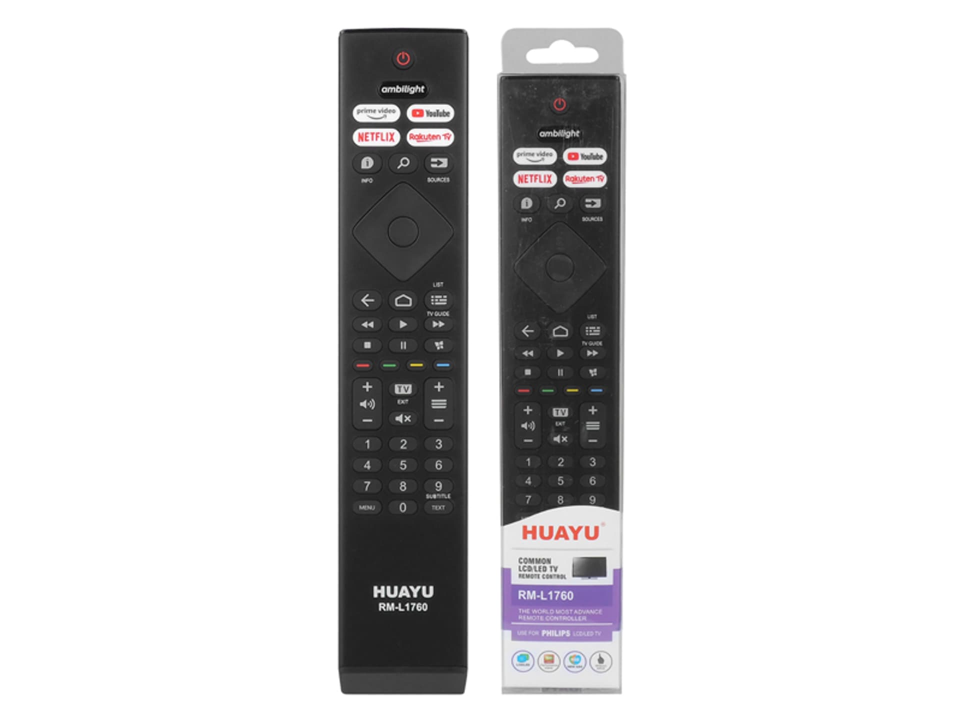 

1 szt. Pilot do TV LCD/LED Philips RM-L1760 SMART,NETFLIX,YOUTUBE,RAKUTEN ,funkcja ambilight