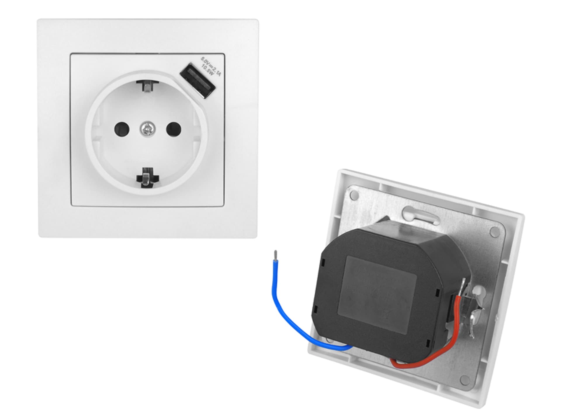 

1 szt. GNIAZDO POJEDYNCZE 2PSCHUKO 16A-250V USB 2,1A MODERN BIAŁE+RAMKA