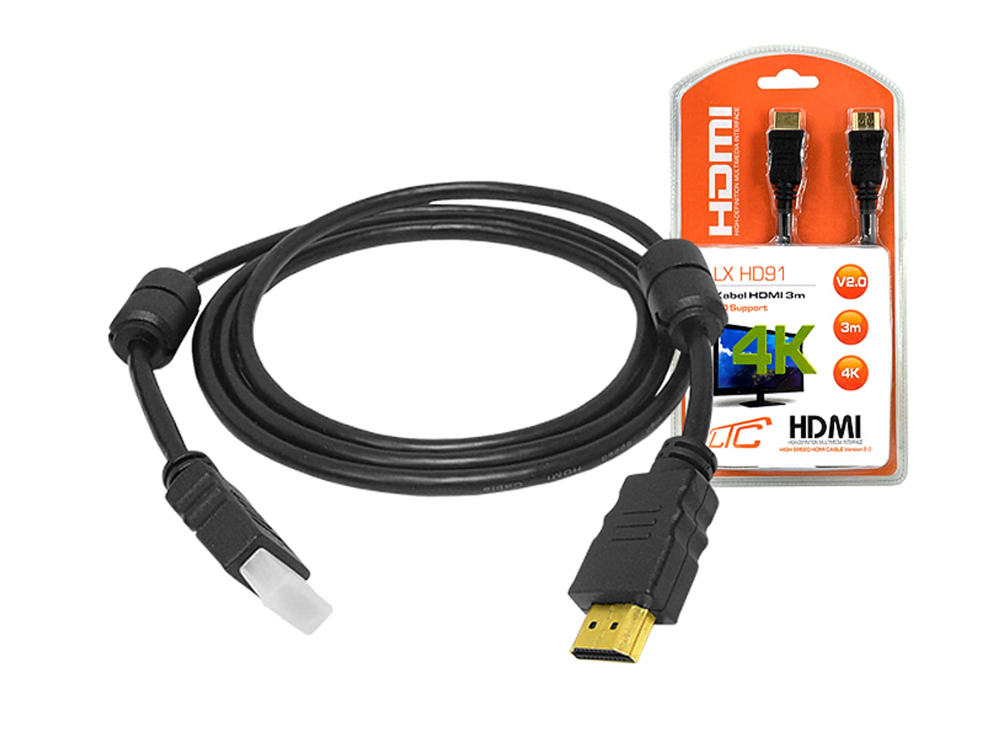 

Kabel HDMI-HDMI v2.0, 3m, 4K. (1LM)