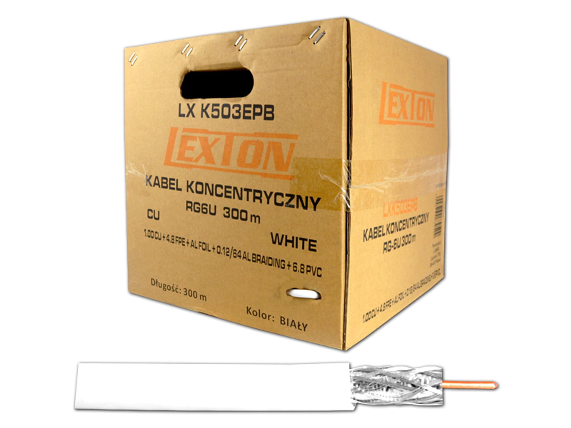 

300 m PS Kabel koncentryczny RG6 1.02CU+64x0.12 300m Pull Box.