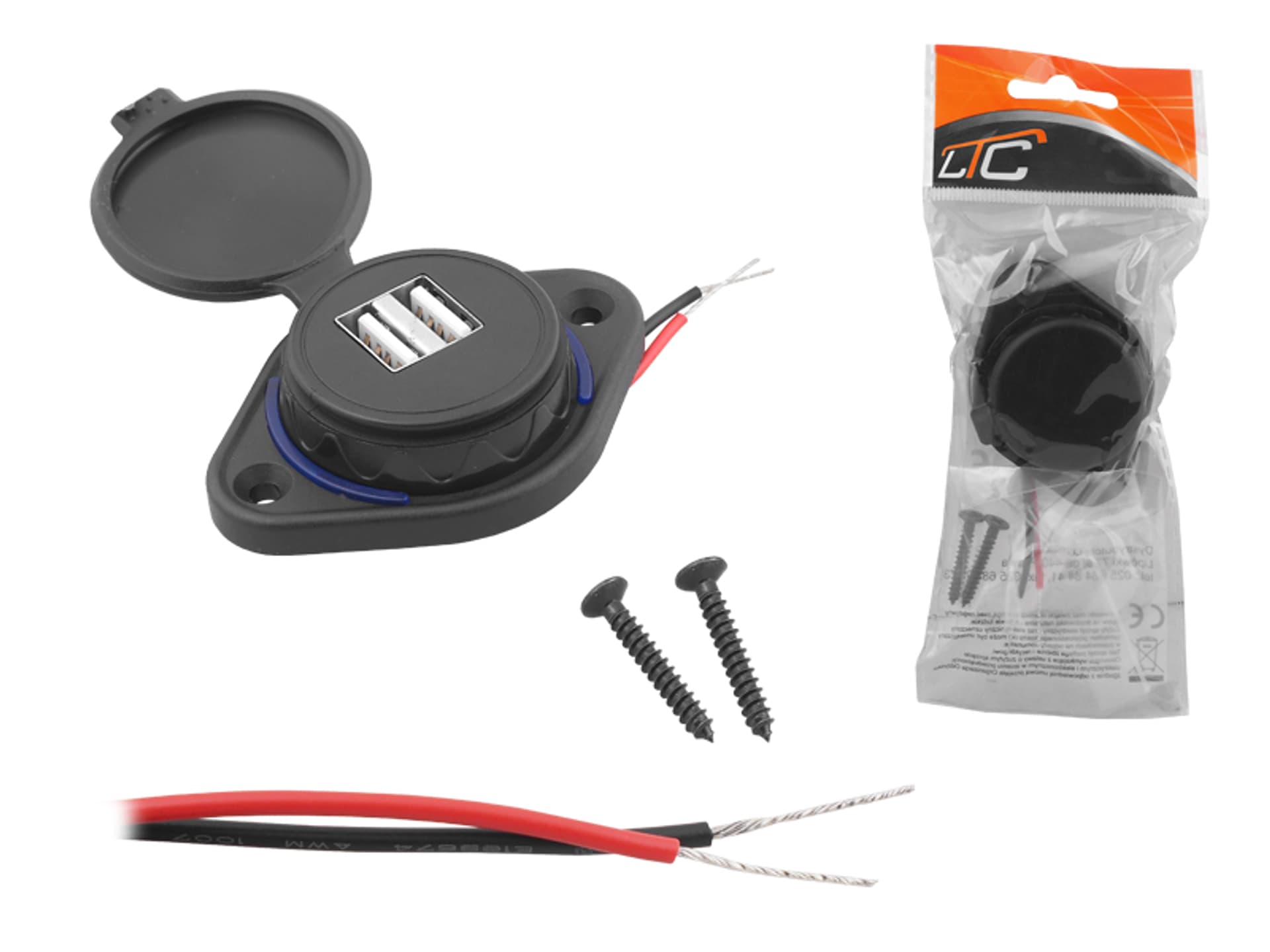 

1 szt. Ładowarka samochodowa uniwersalna do montażu 2xUSB 3.0 12/24V 5V/3A 9V/2A 12V1,5A , QUICK CHARGER.