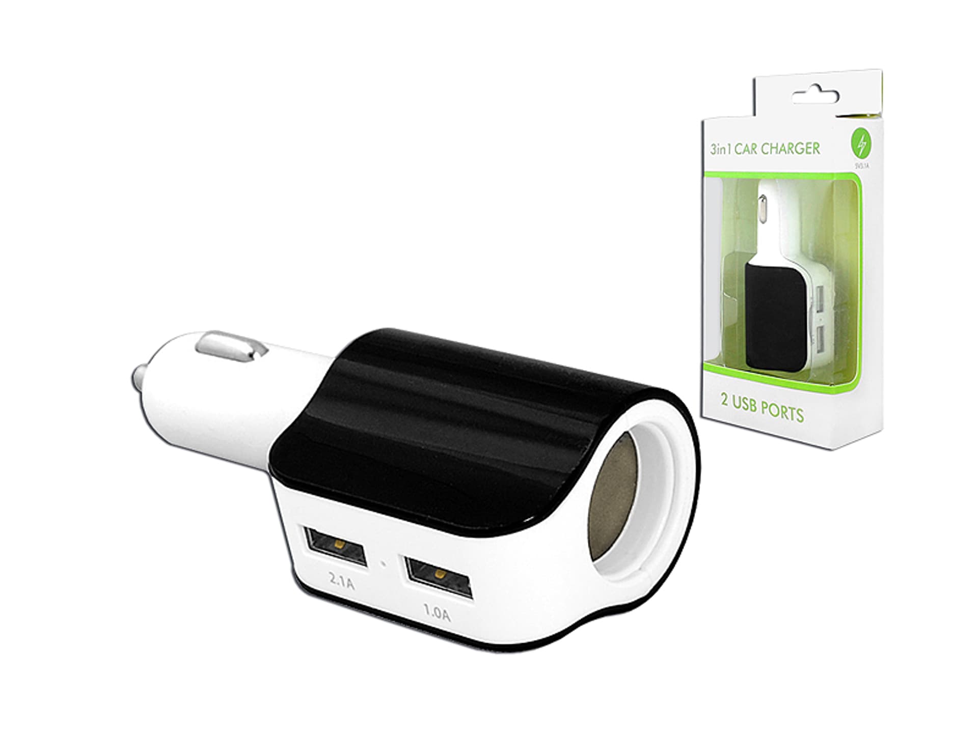 

1 szt. Ładowarka samochodowa 3.1A 2 x USB.