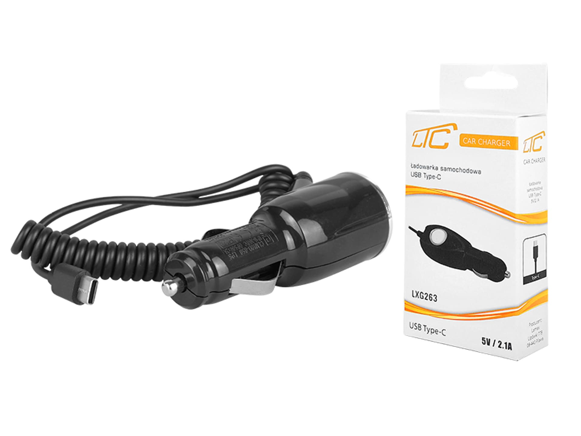 

1 szt. PS Ładowarka samochodowa wtyk USB Type-C, 2.1 A.