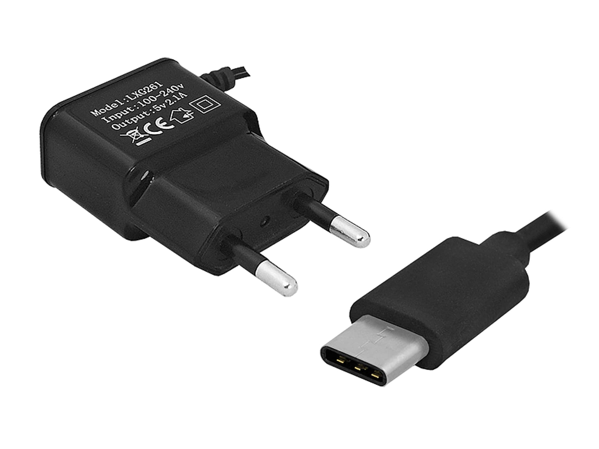 

Ładowarka sieciowa USB typ C 2100 mA czarna LXG261