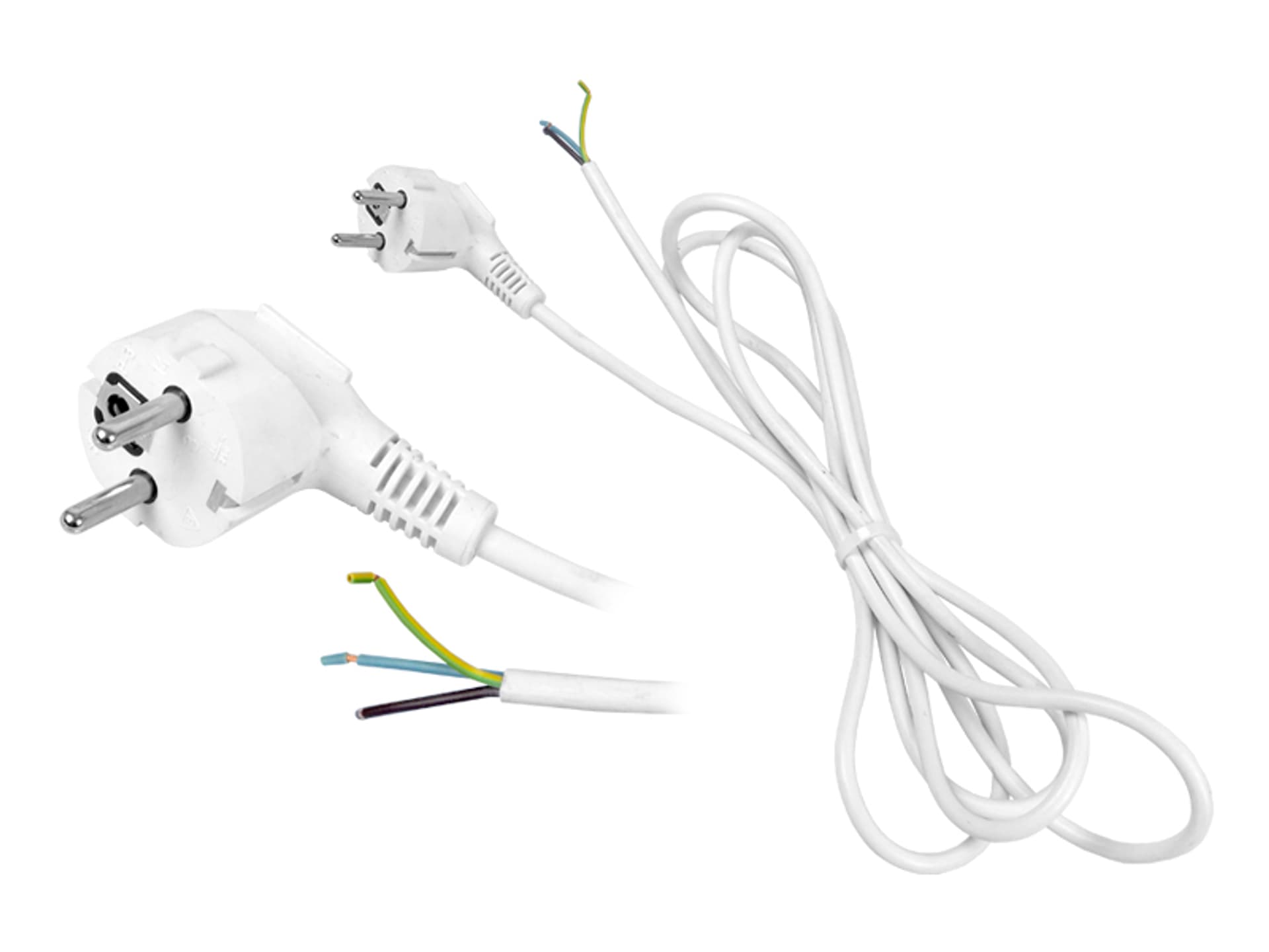 

1 szt. PS Kabel zasilający 3 x 0,75 mm, 1,5 m, z wtyczką, biały.