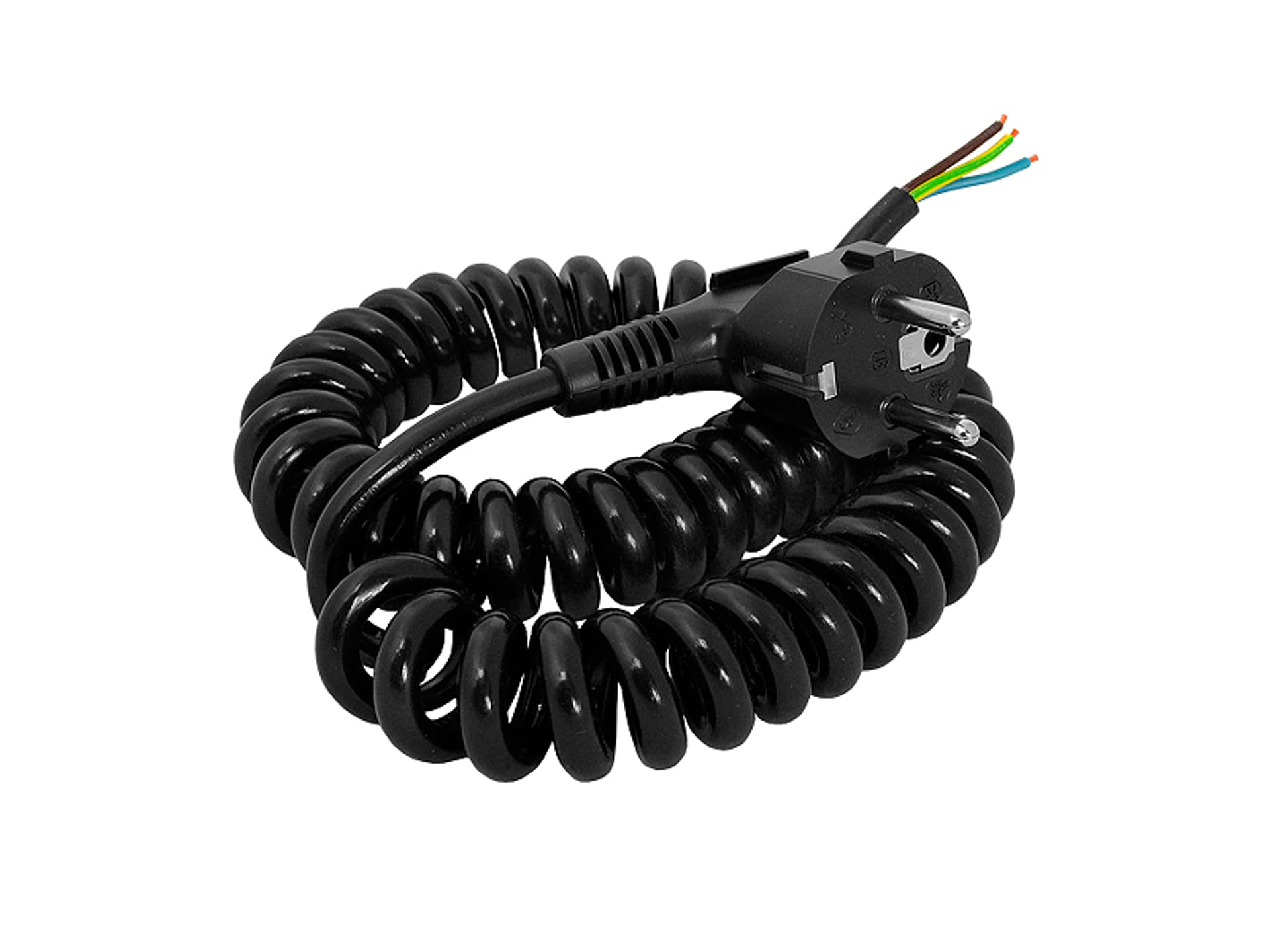 

1 szt. PS Przewód spiralny z wtyczką 3m 3x1, czarny.