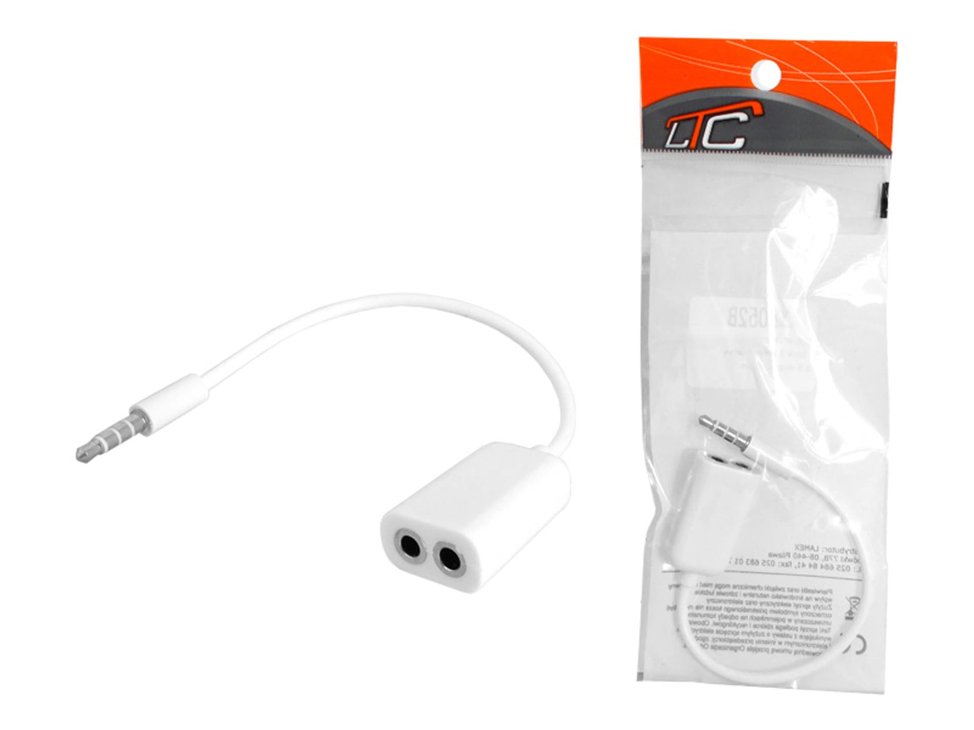 

1 szt. Kabel 2x gniazdo mini jack 3.5mm - wtyk 3.5 audio, 4 pin.