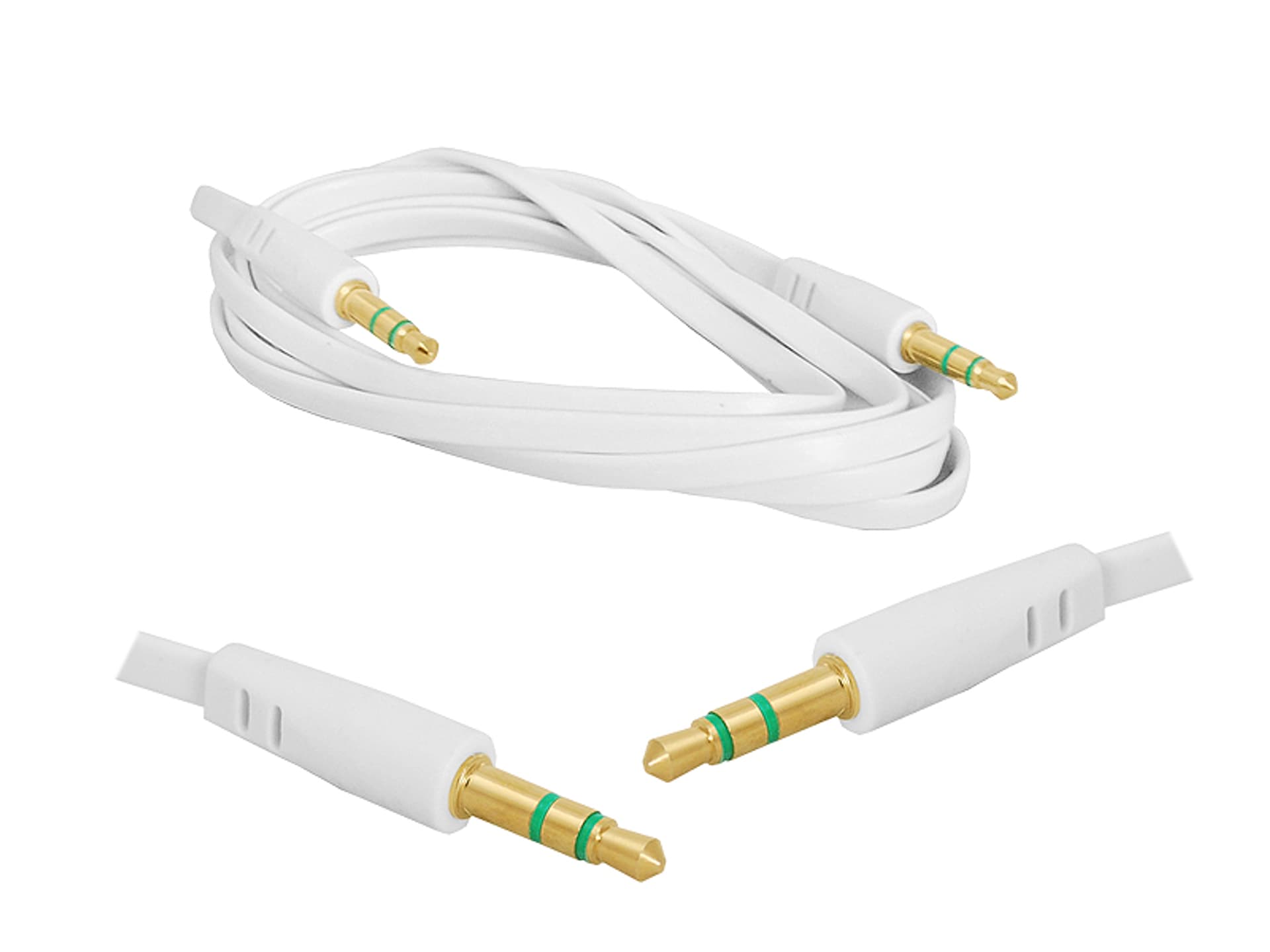 

1 szt. Kabel Jack 3,5mm-Jack 3,5mm 1m płaski, biały.