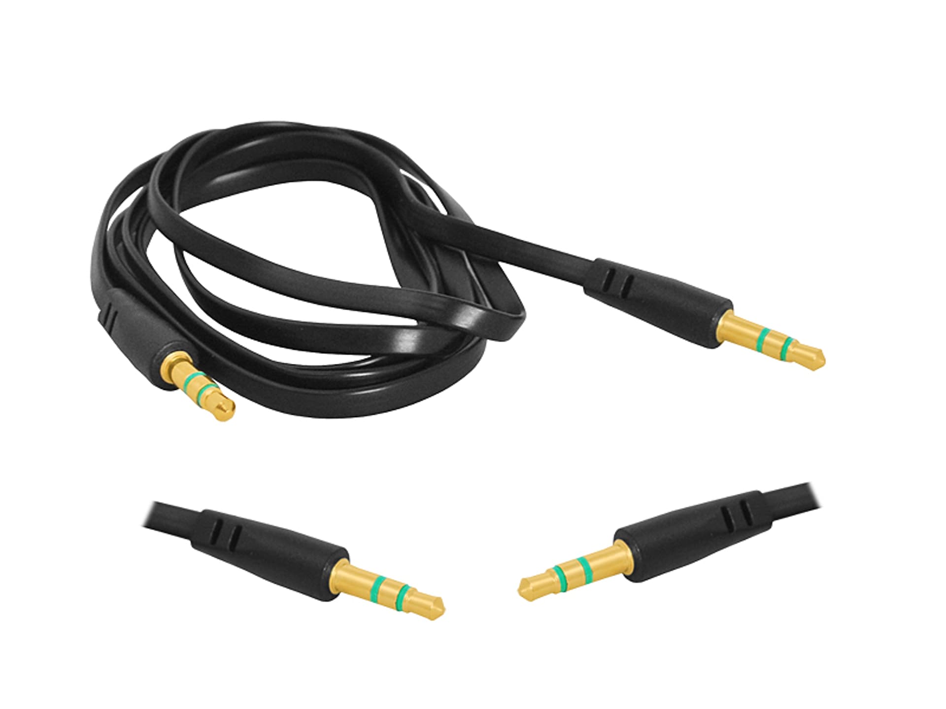 

1 szt. Kabel Jack 3,5mm-Jack 3,5mm, 1,5m, płaski, czarny.