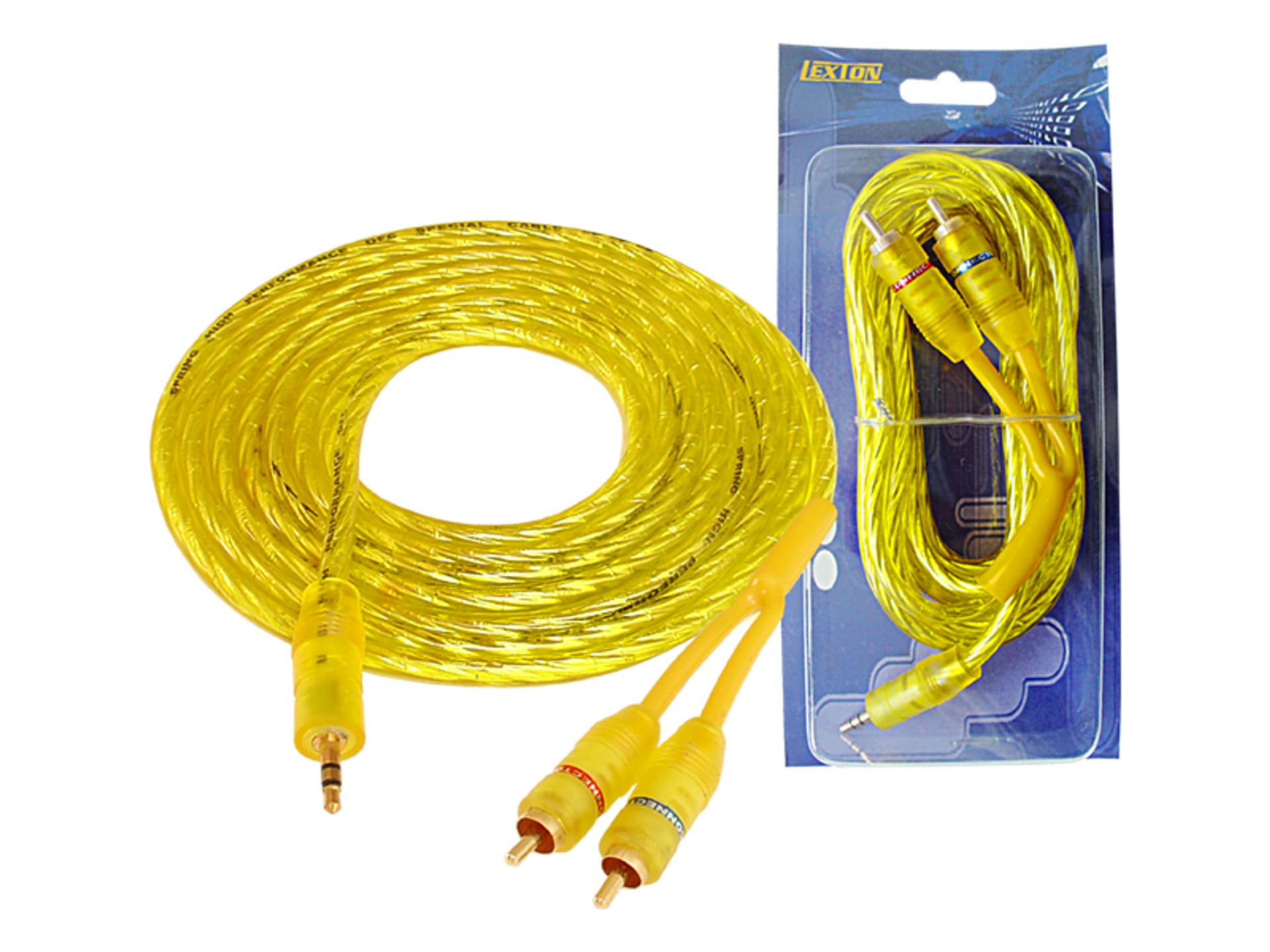

Kabel Jack 3.5 - 2 wtyki RCA żółty HQ 3m (1LM)