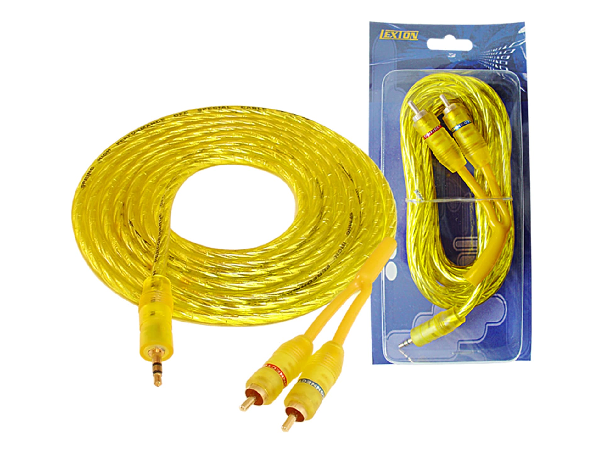 

Kabel Jack 3.5 - 2 wtyki RCA żółty HQ 5m (1LM)