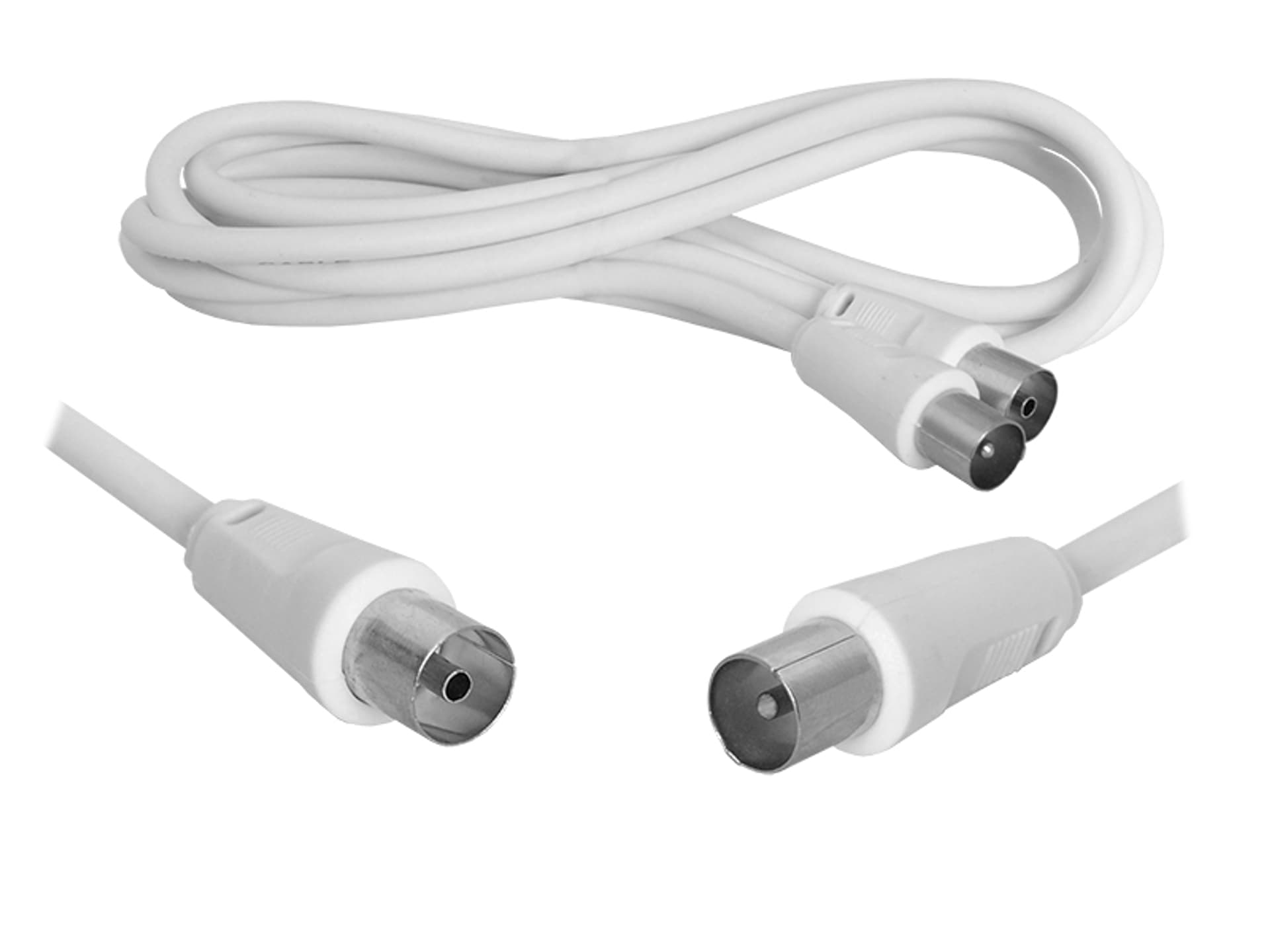 

Kabel Wtyk TV - Gniazdo TV, 1.8m, biały. (1LM)