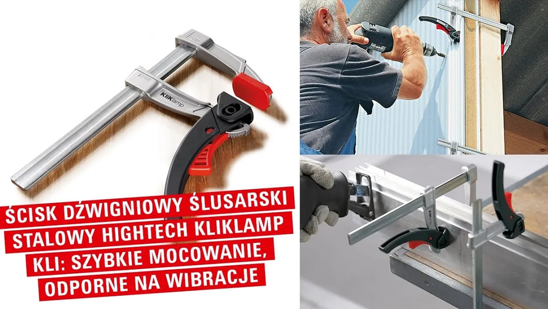 

ZESTAW ŚCISKÓW DŹWIGNIOWY SZYBKOMOCUJĄCY LEKKI KLIKLAMP