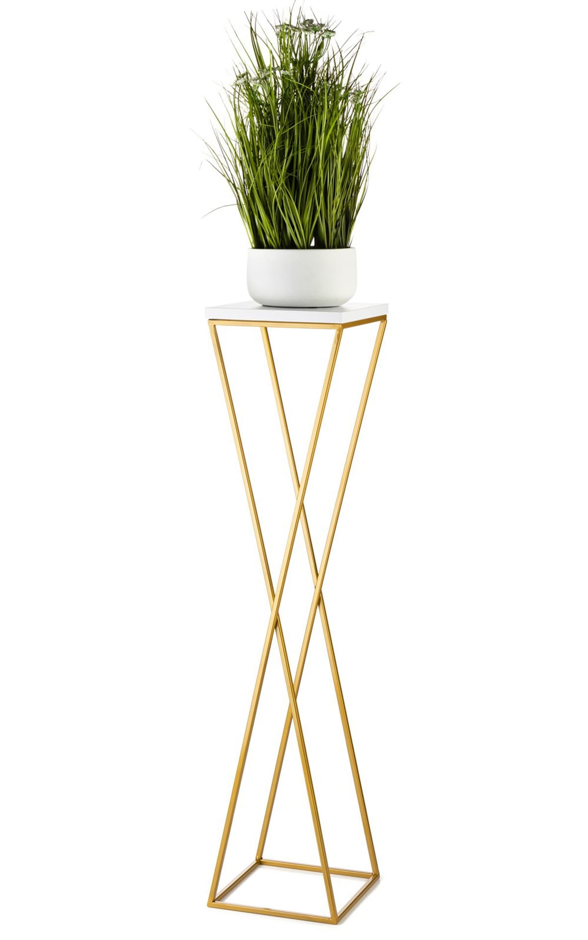 

Kwietnik stojak 100 cm blat biały LOFT metalowy
