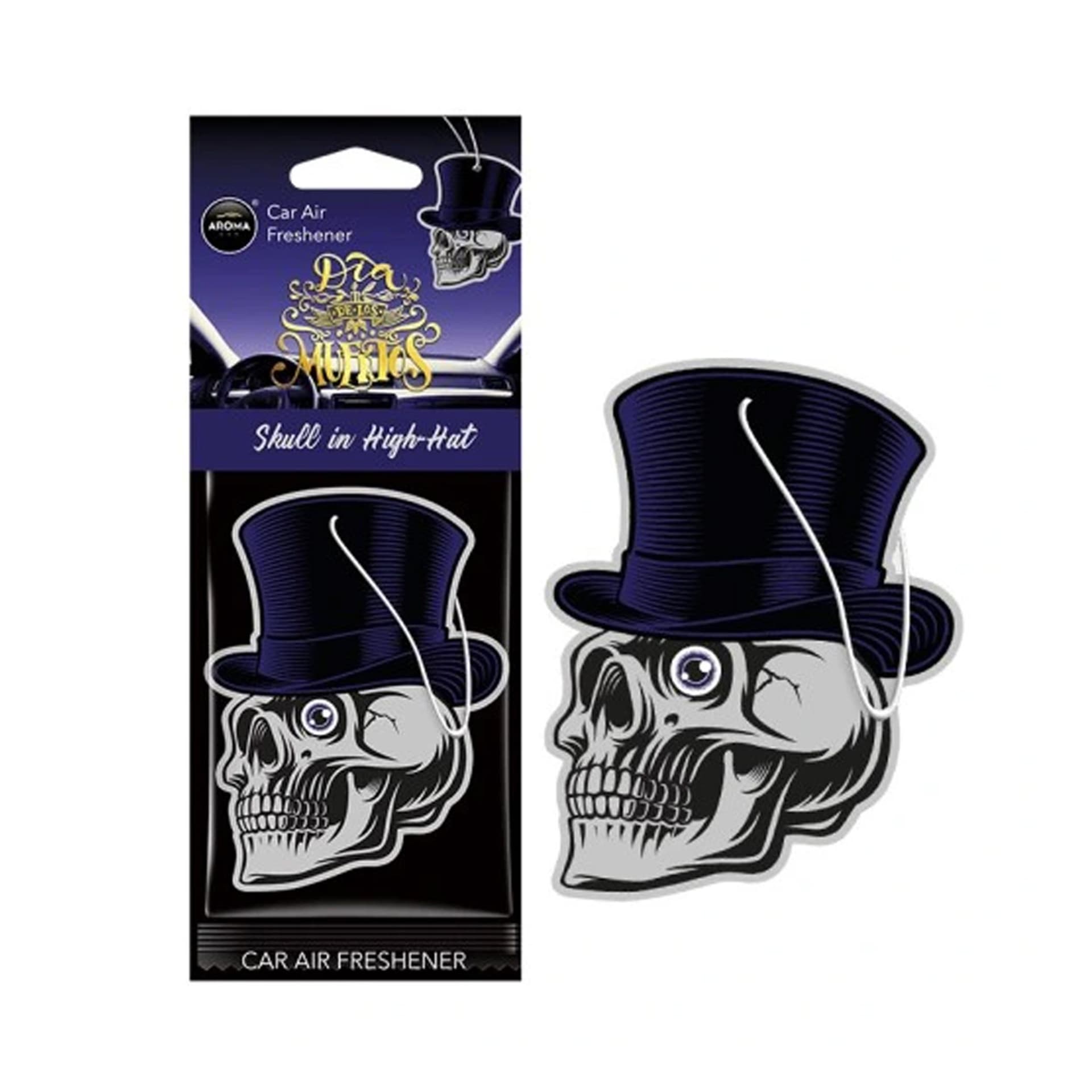

Odświeżacz powietrza aroma car muertos skull in hat black oud