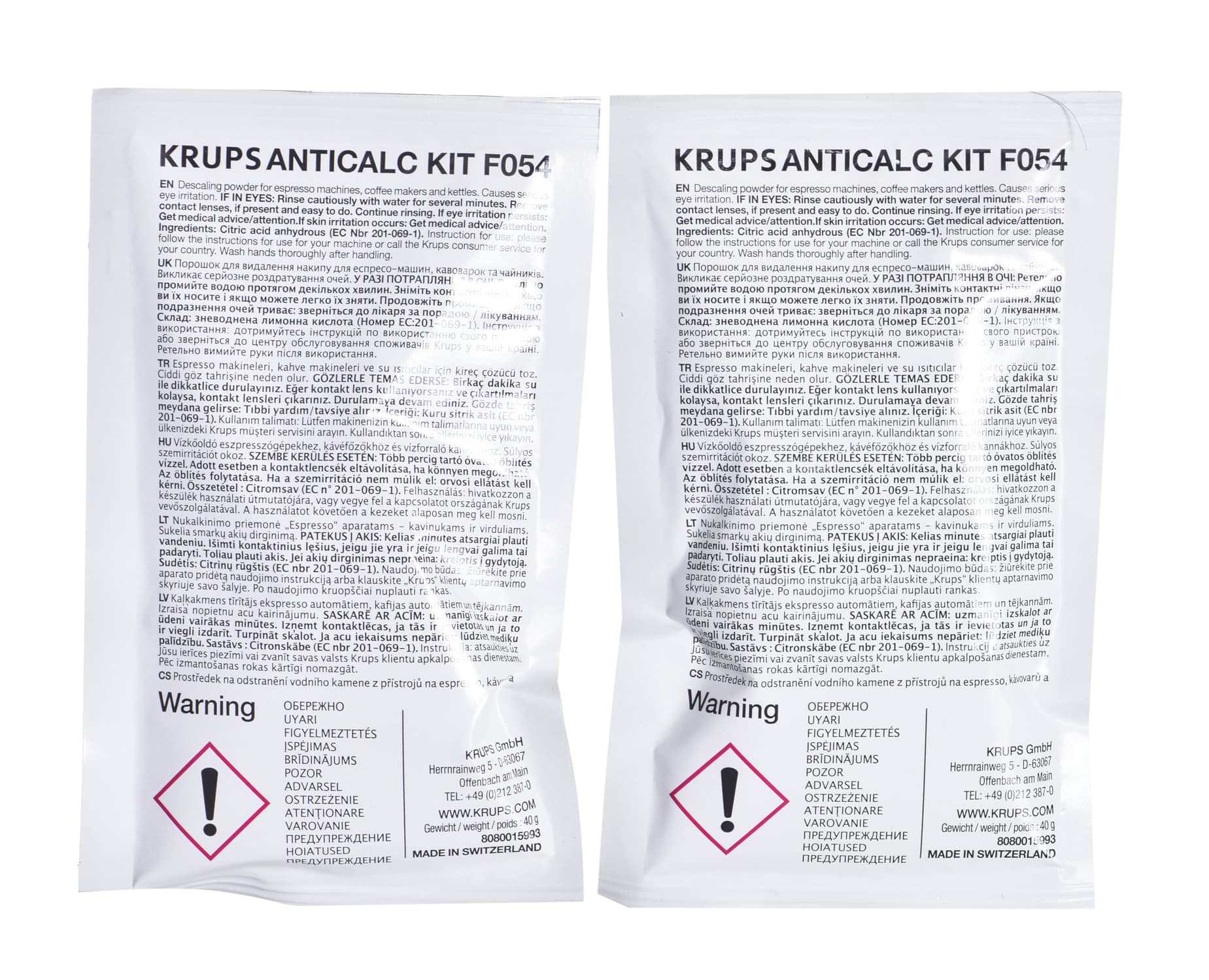 

Odkamieniacz do czyszczenia ekspresów Krups F05400 (Odkamieniacz x 1)