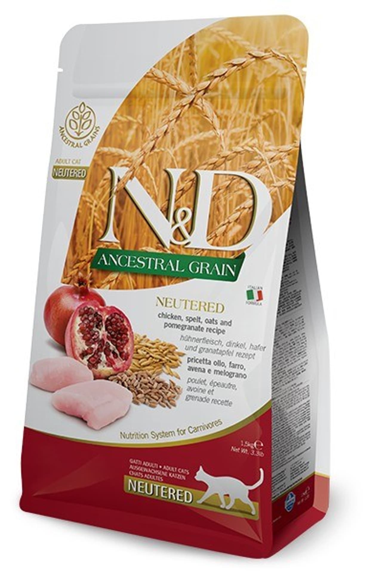 

Farmina N&D Ancestral Grain Neutered sucha karma dla kotów z kurczakiem 1,5kg