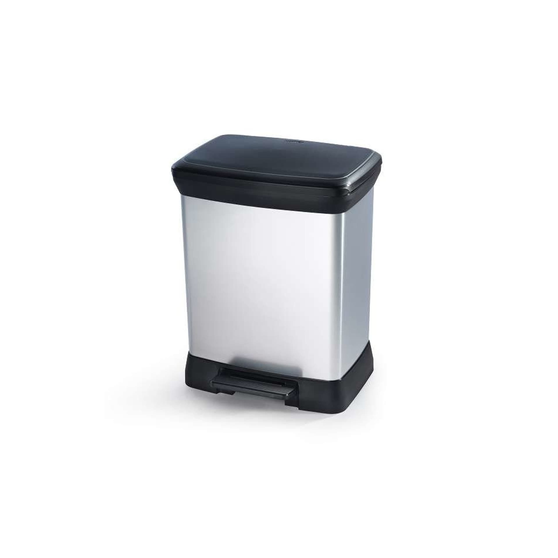 

Kosz z pedałem do segregacji Curver Deco Bin metalalizowany 10+18L