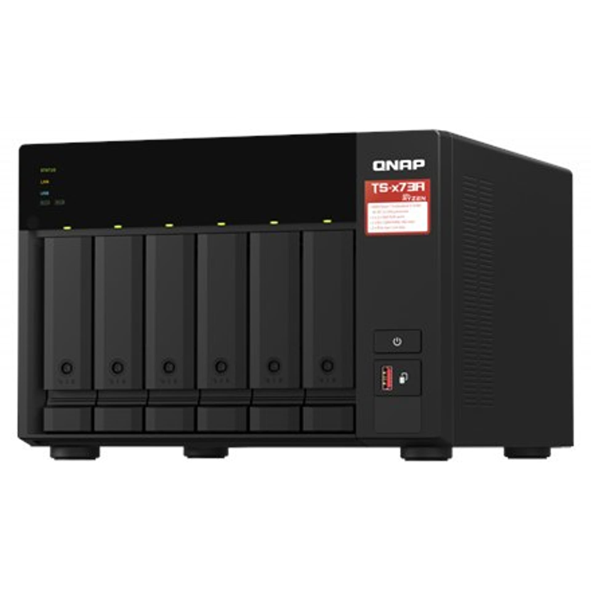 

QNAP 6-Bay QTS and QuTS hero NAS TS-673A-8G Up to 6 HDD/SSD Hot-Swap, Ryzen V1500B Quad-Core, Processor frequency 2.2 GHz, 8 GB,