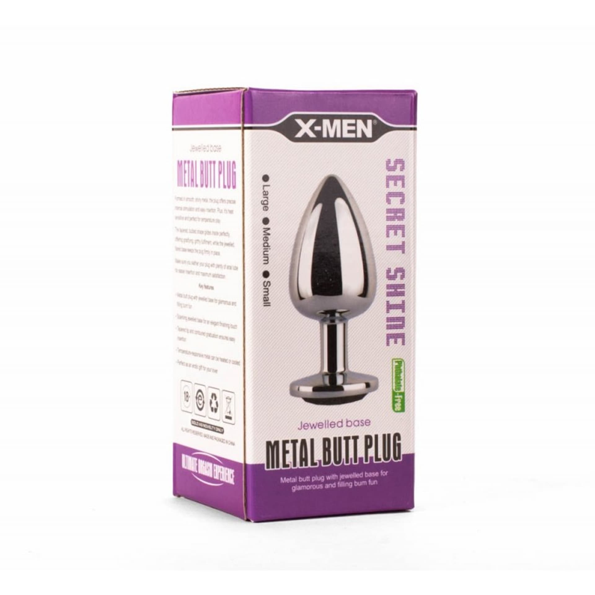 

Korek analny Secret Shine Black Jewell 9,5cm X-MEN