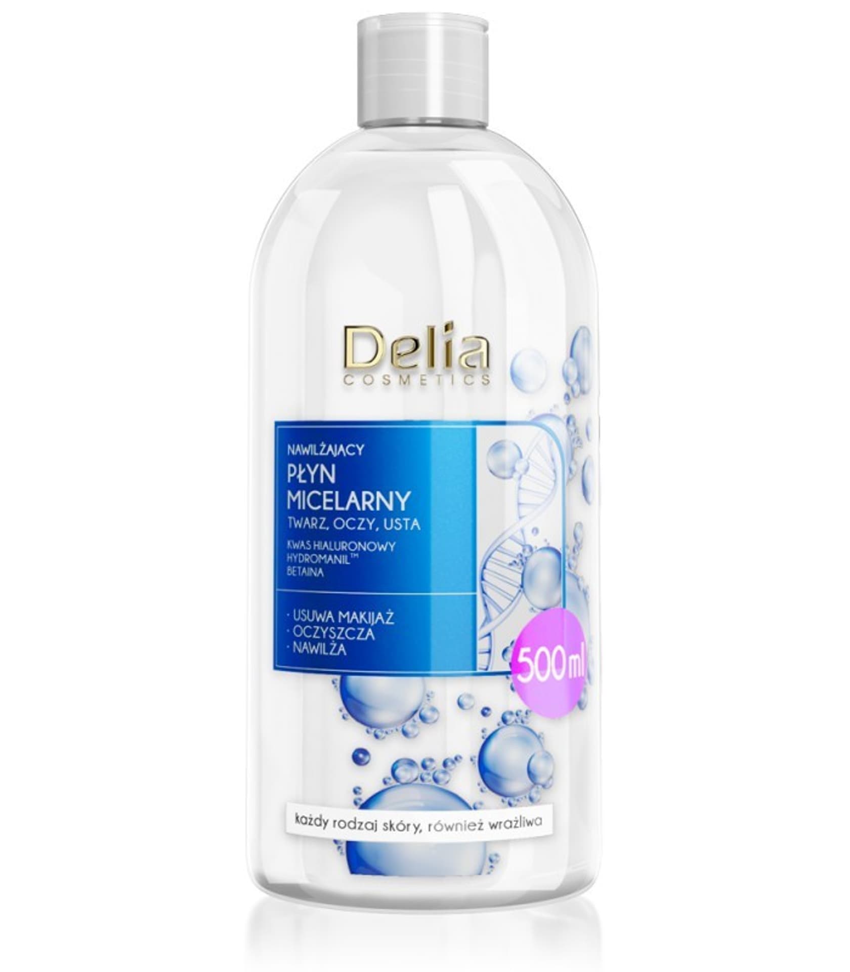 

Delia Cosmetics Płyn Micelarny nawilżający - każdy rodzaj cery 500ml