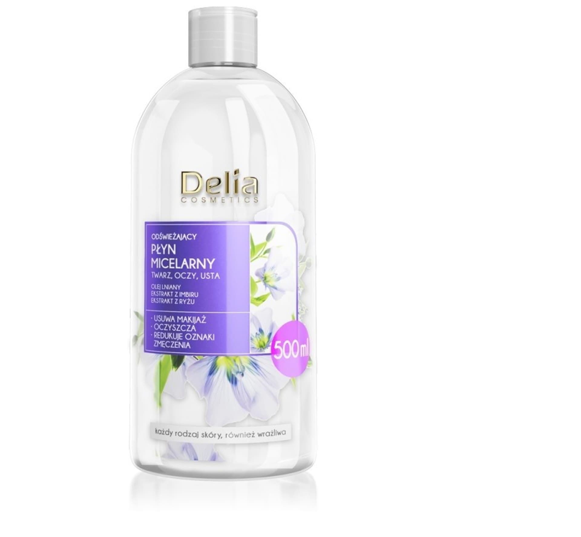 

Delia Cosmetics Płyn Micelarny odświeżający - każdy rodzaj cery 500ml