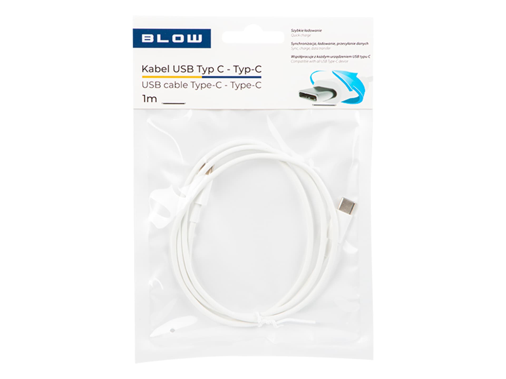 

66-147# Przył.usb-c - usb-c 2.0 1,0m białe