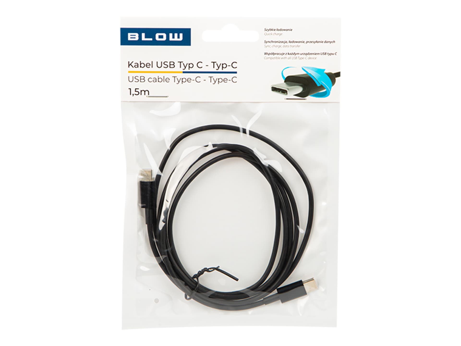 

66-150# Przył.usb-c - usb-c 2.0 1,5m czarne