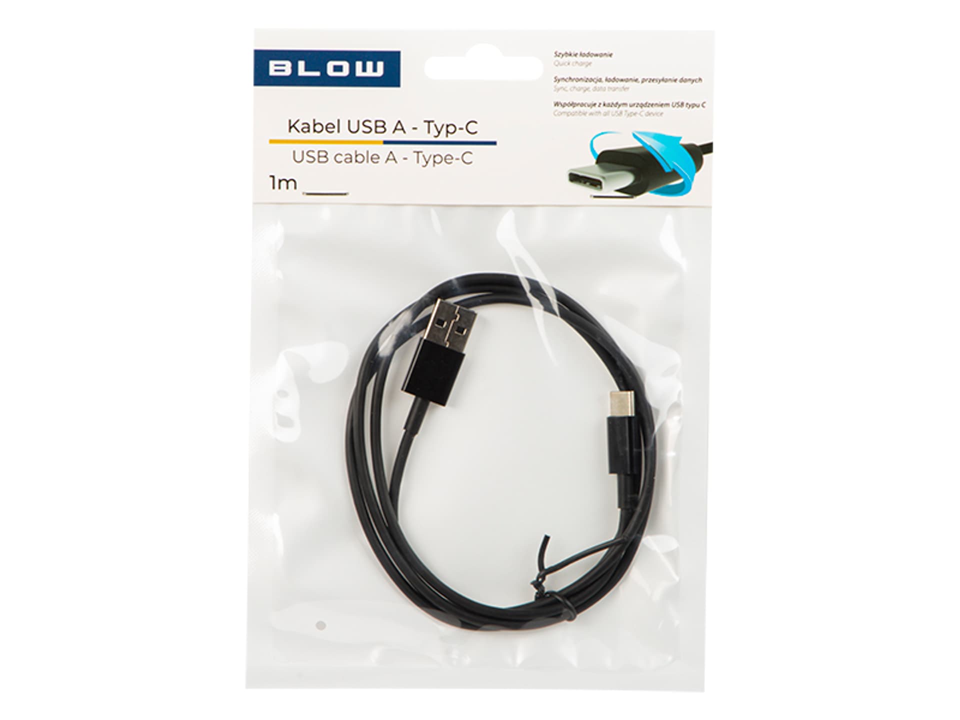 

66-153# Przył.usb 2.0 a - usb-c 1m czarne
