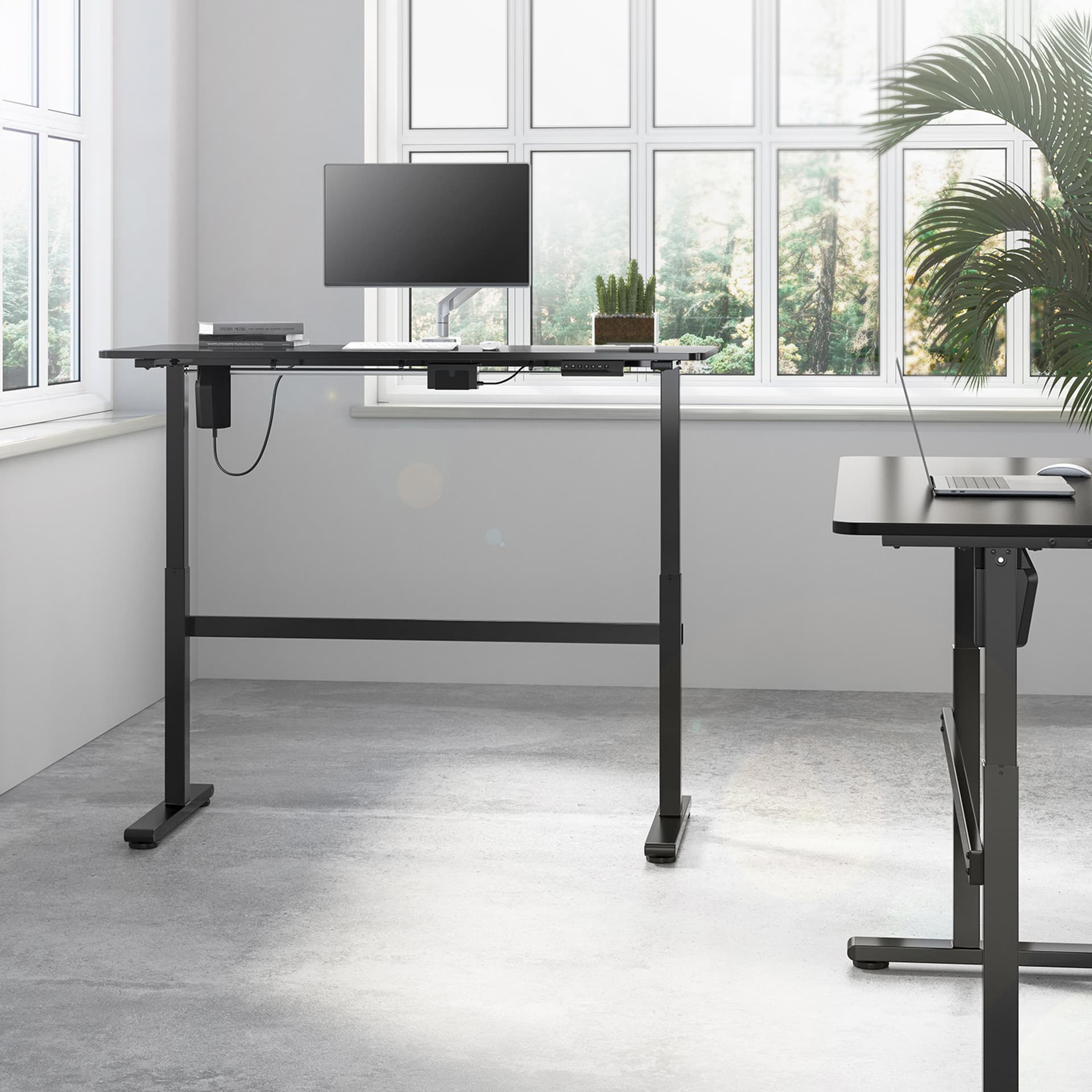 

Biurko elektryczne Ergo Office, regulacja wys, szary, max wys 118cm 50 kg - z blatem do pracy stojąco siedzącej, ER-434