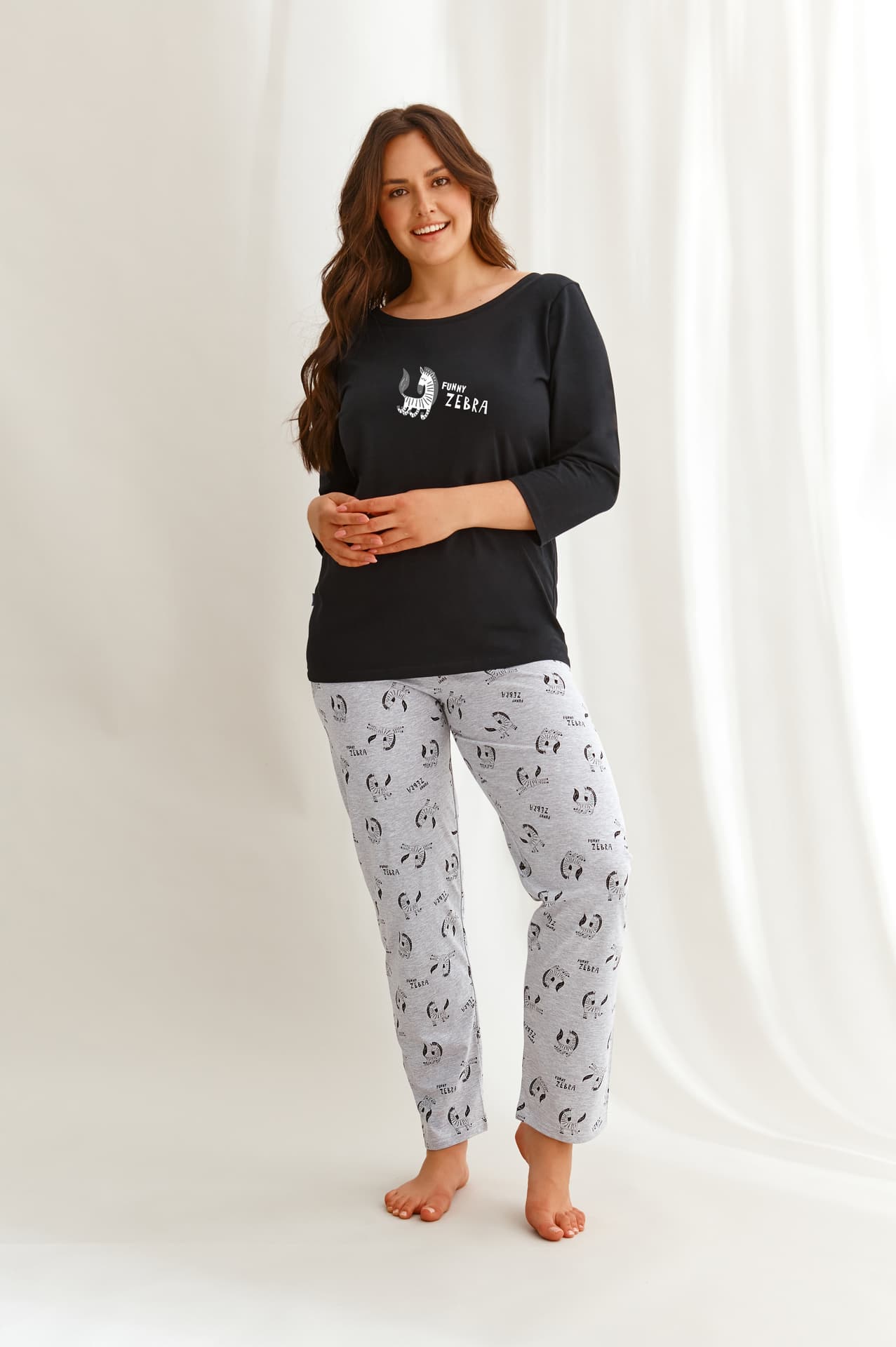 

PIŻAMA VESTA 2610 3/4 R R.2XL-3XL (kolor czarny, rozmiar XXL)