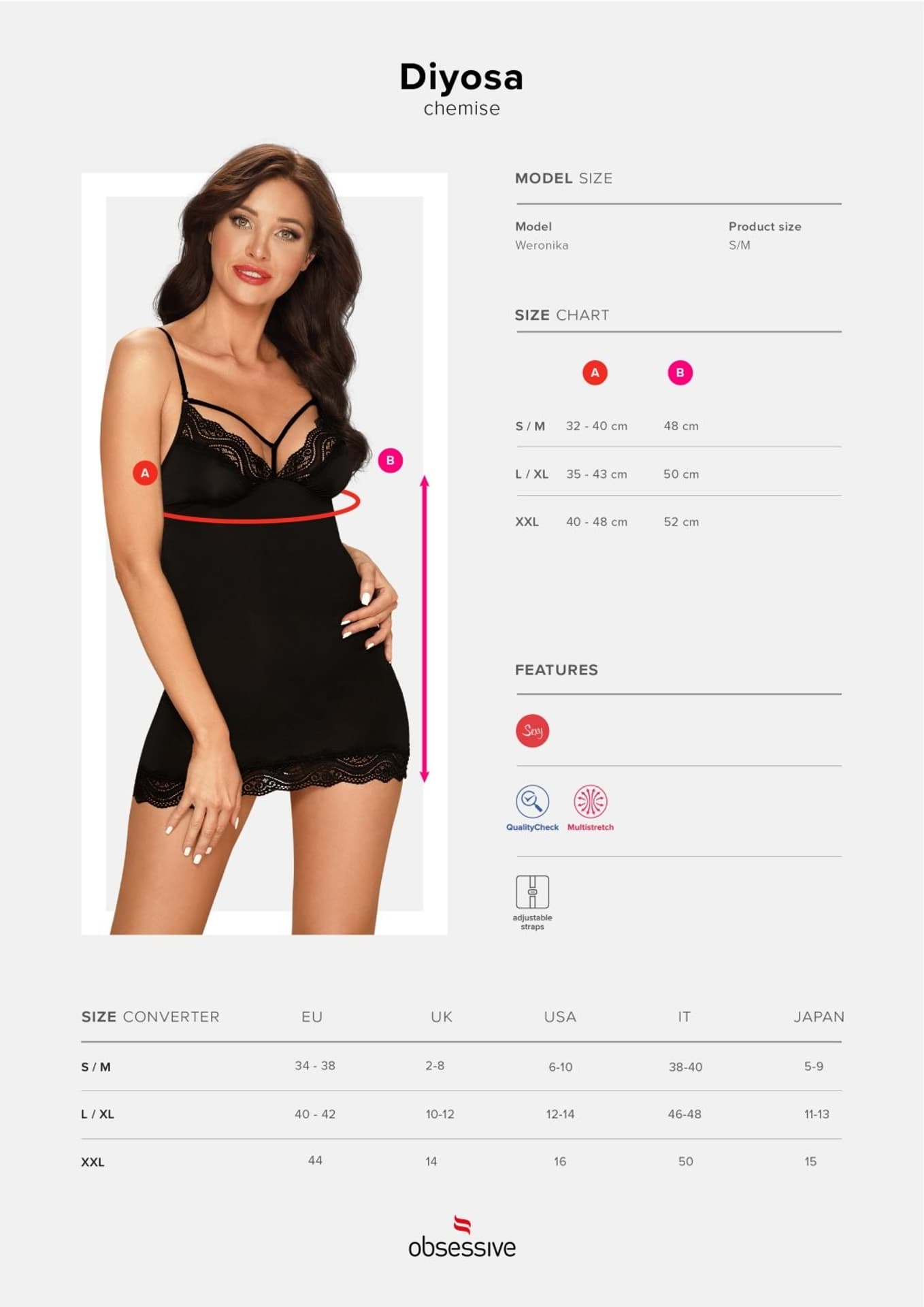 

KOMPLET DIYOSA CHEMISE (kolor black, rozmiar L/XL)