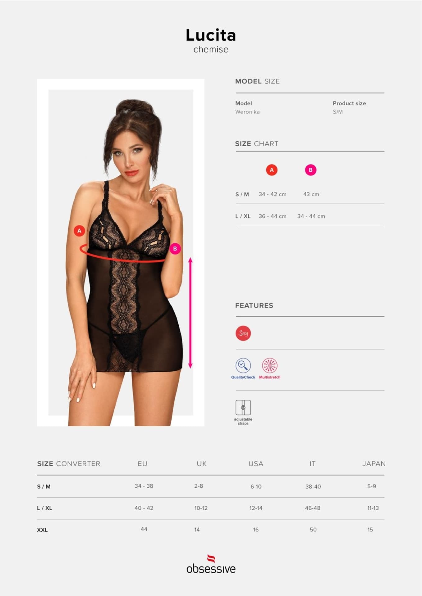 

KOSZULKA LUCITA CHEMISE SALE (kolor czarny, rozmiar L/XL)