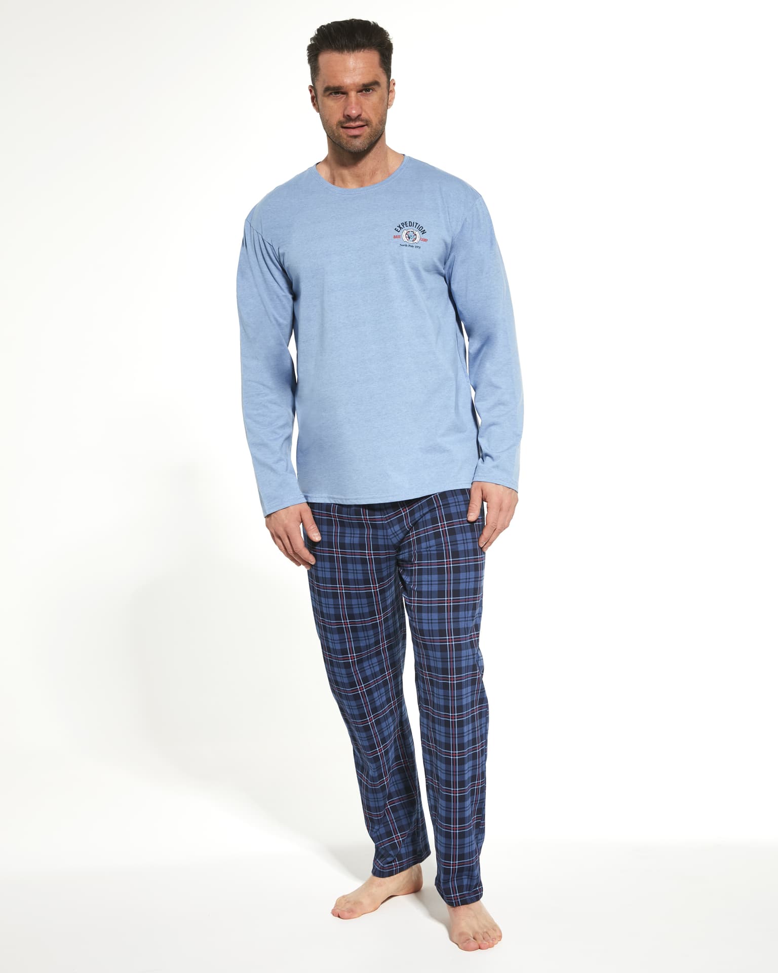 

PIŻAMA MĘSKA 124/211 ARCTIC DR R.3XL-5XL (kolor niebieski melange, rozmiar XXXXL)