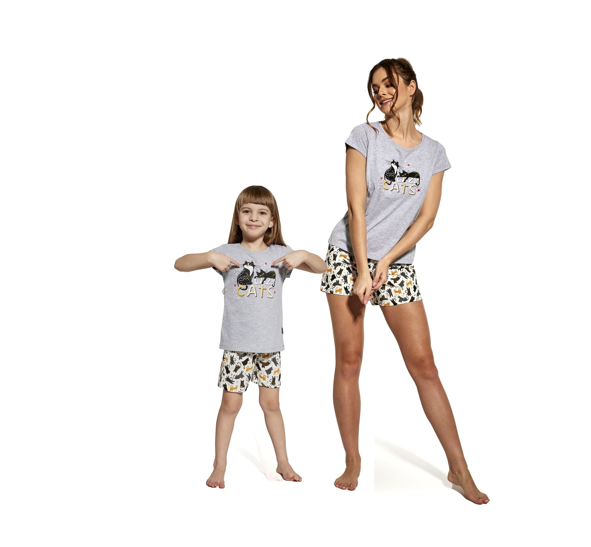 

PIŻAMA GIRL KIDS 787/87 CATS KR (kolor melange szary, rozmiar 110-116)